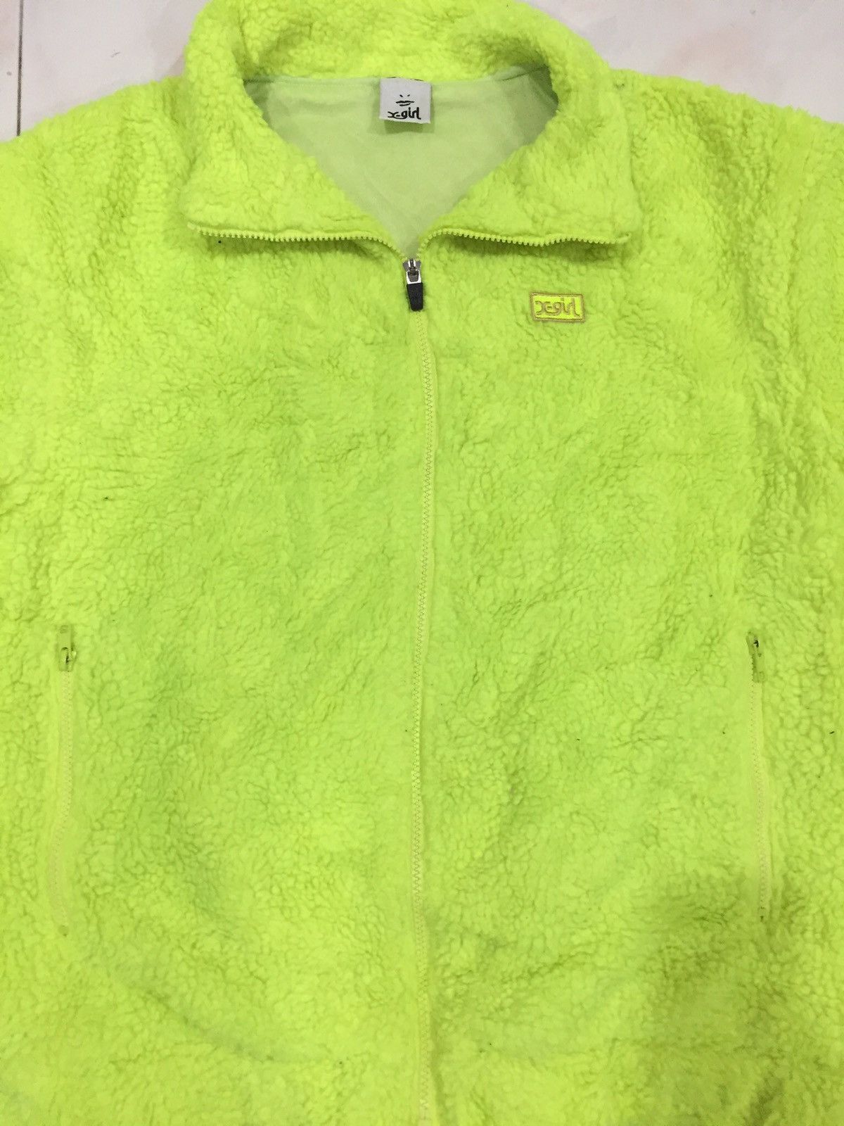 Japanese Brand X-GIRL USA Kim Gordon sonic youth Shoegaze band fleece neon Size US M / EU 48-50 / 2 - 4 Thumbnail