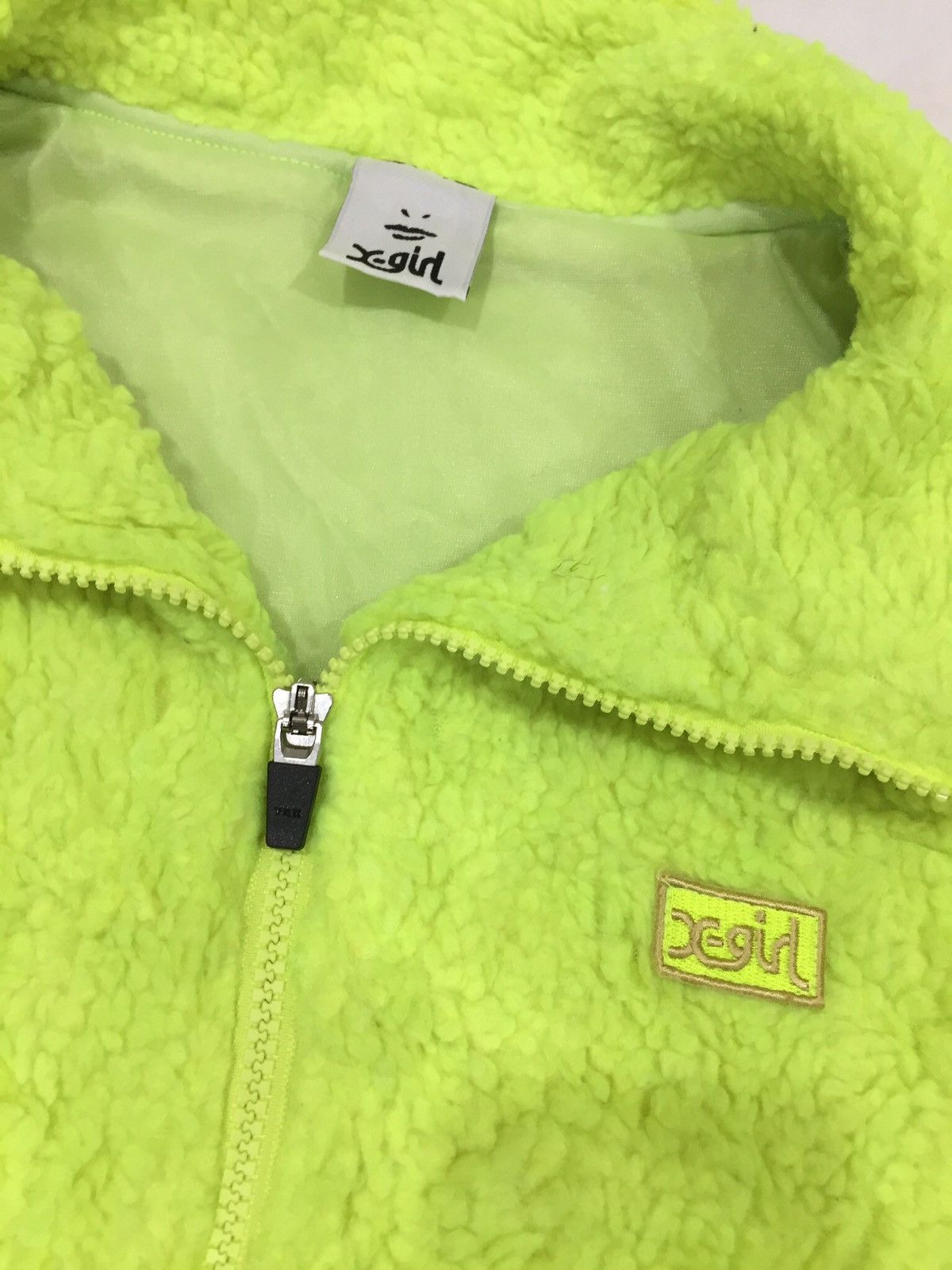 Japanese Brand X-GIRL USA Kim Gordon sonic youth Shoegaze band fleece neon Size US M / EU 48-50 / 2 - 3 Thumbnail