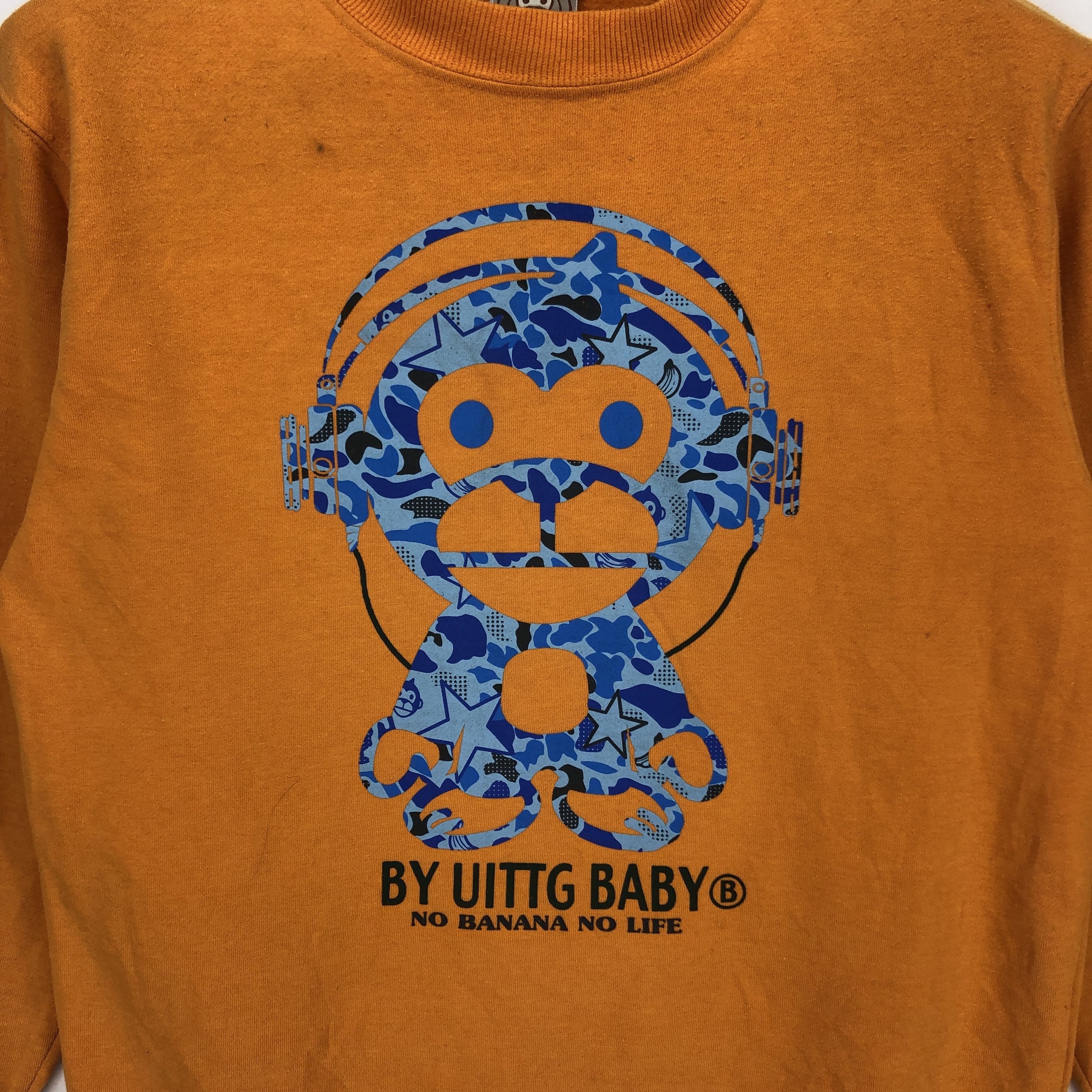 Japanese Brand UITTG BABY Crew Neck Sweatshirt No Banana No Life #1406-50 Size US M / EU 48-50 / 2 - 2 Thumbnail