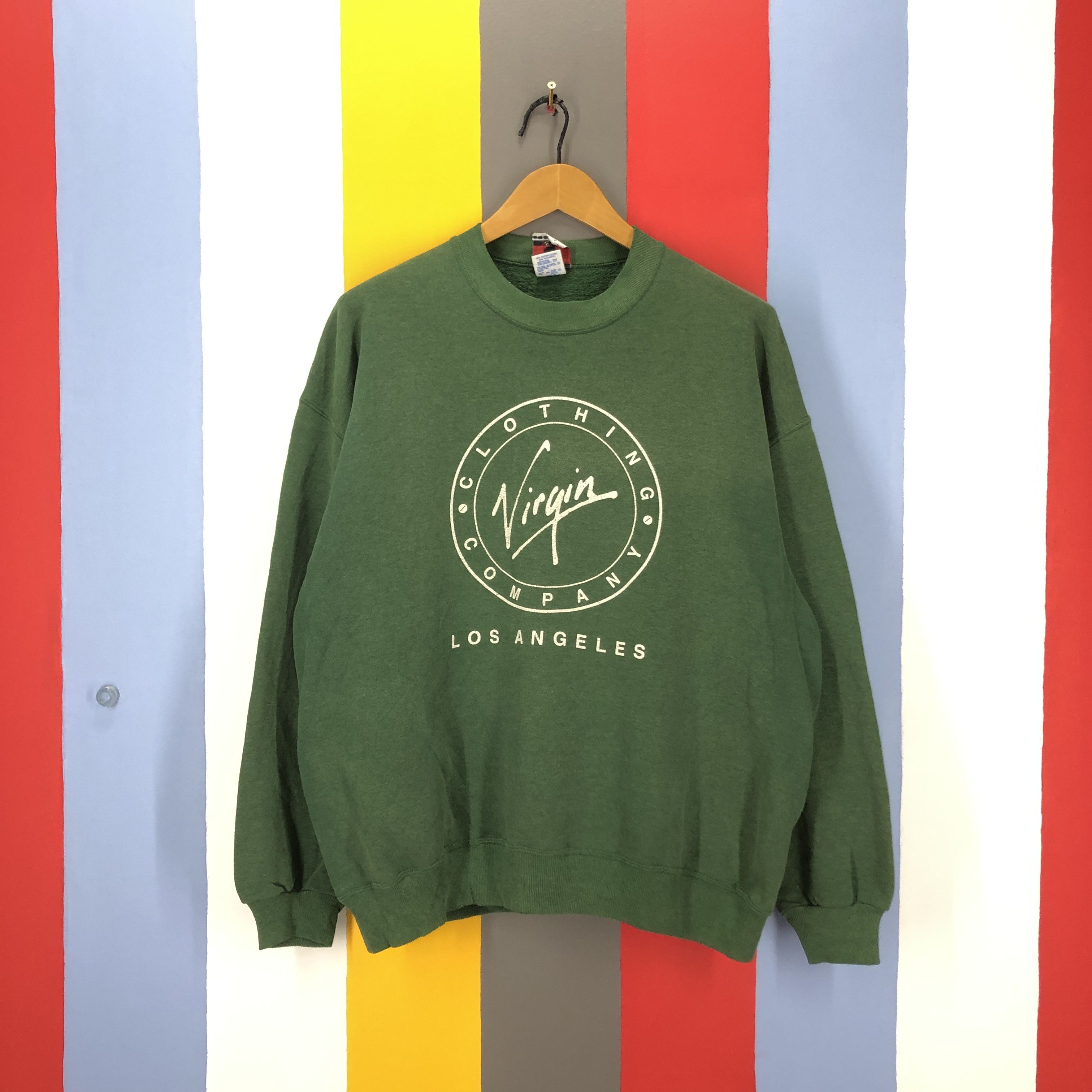 Jerzees 90s Vintage VIRGIN CLOTHING COMPANY Sweatshirt #1053/AK Size US XL / EU 56 / 4 - 1 Thumbnail