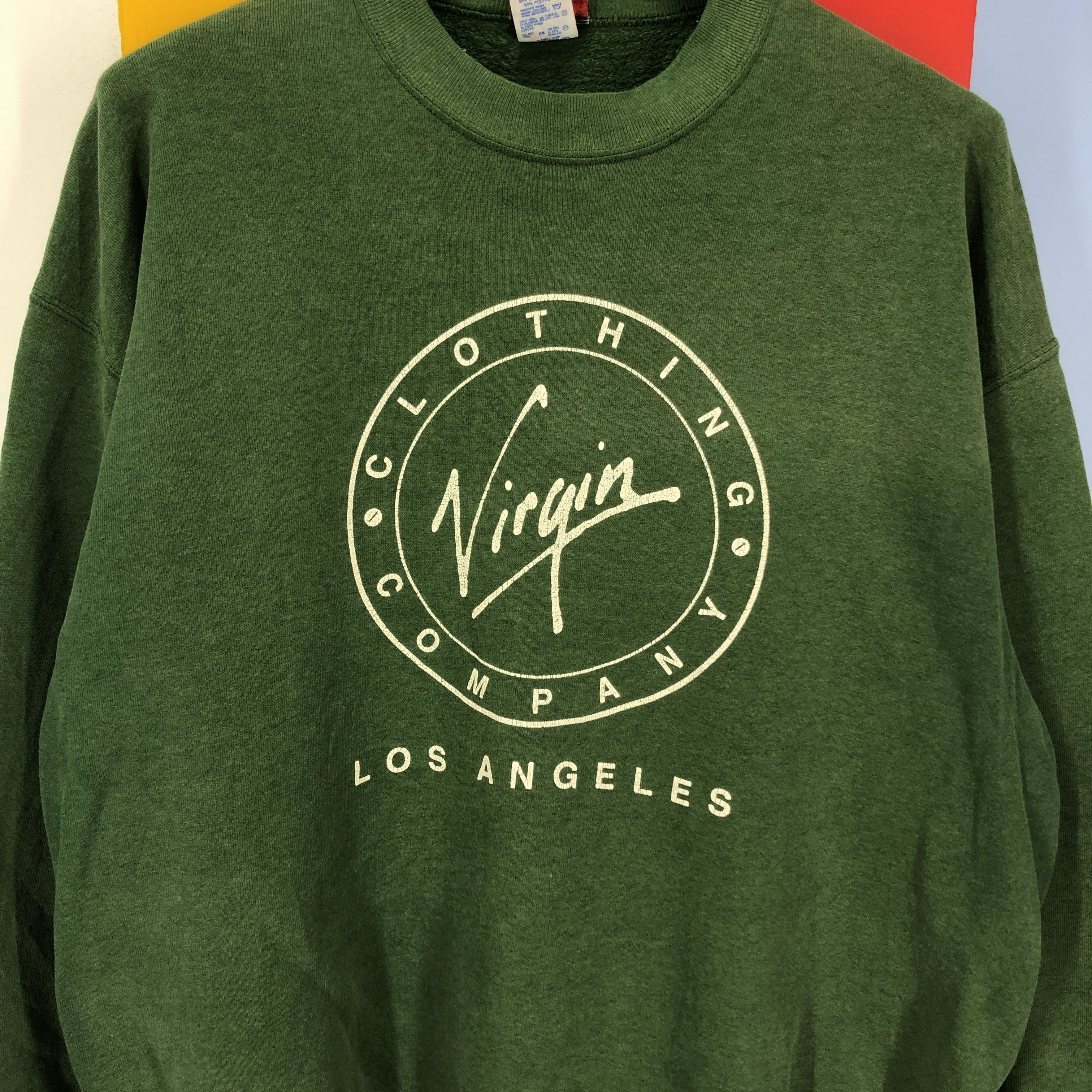 Jerzees 90s Vintage VIRGIN CLOTHING COMPANY Sweatshirt #1053/AK Size US XL / EU 56 / 4 - 2 Thumbnail