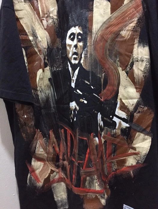 Vintage Vintage Scarface Movie Al Pacino tony Montana Hand Printed Size US XXL / EU 58 / 5 - 4 Thumbnail