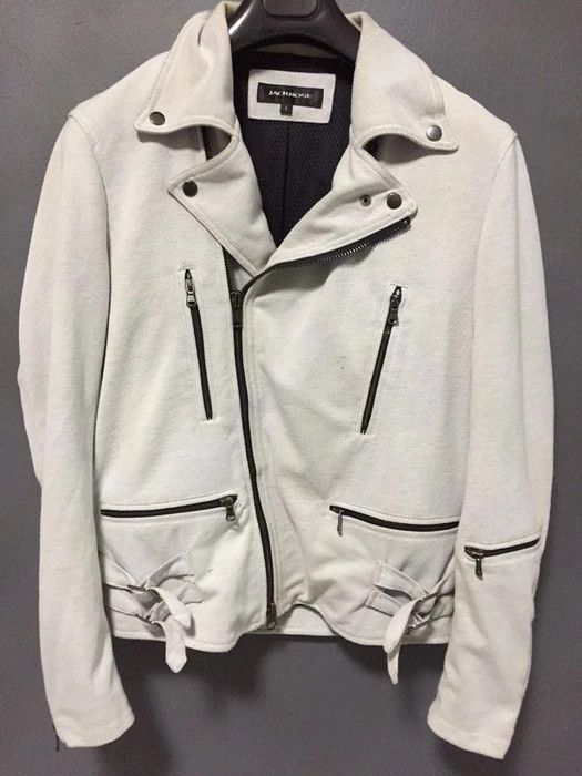 image of Jack Rose x Velvet Jackrose Luv Maison Bikers Style Jacket in White (Size Small)