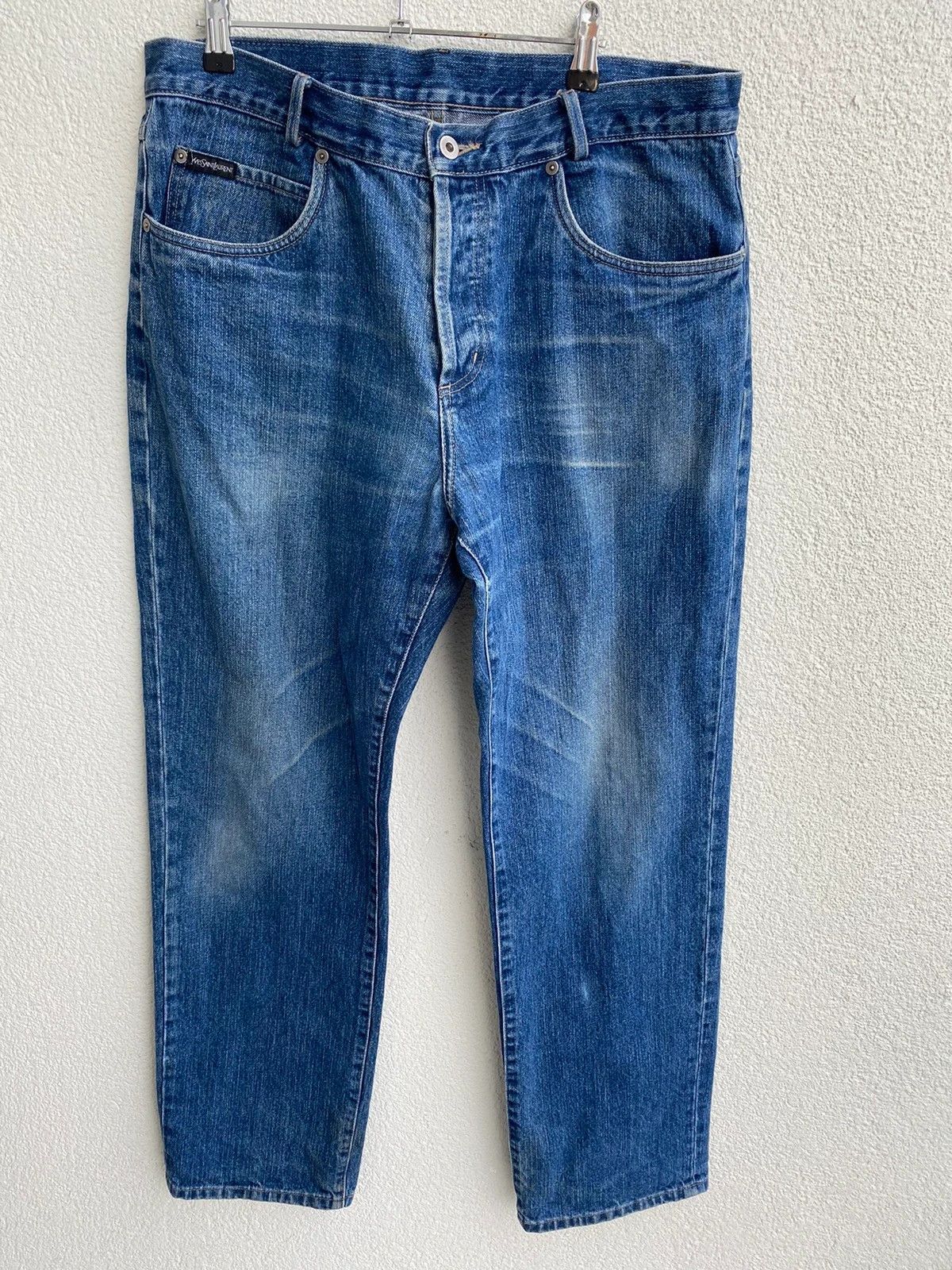 image of YVES Saint Laurent 36X32 YSL Jeans Denim Pants in Blue, Men's