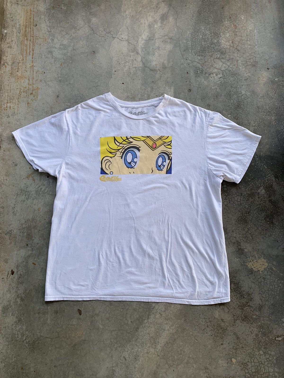 image of Vintage Toei Animation Japanese Manga Sailor Moon Tshirt Oversized in White, Men's (Size XL)