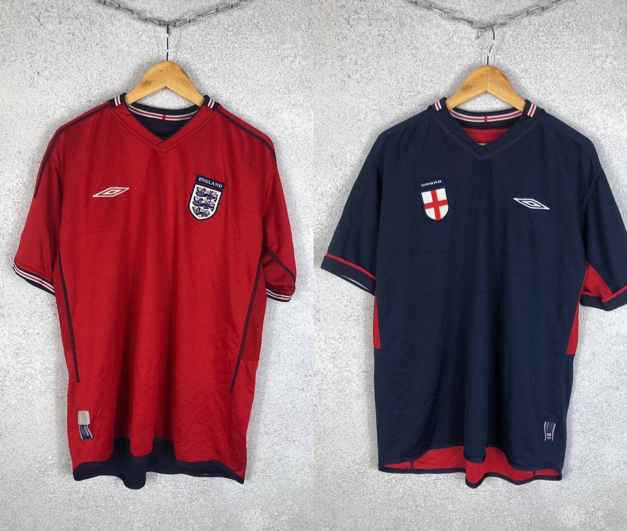 Umbro Vintage Umbro England 2002 2004 Away Soccer Jersey shirt Size US XL / EU 56 / 4 - 1 Thumbnail