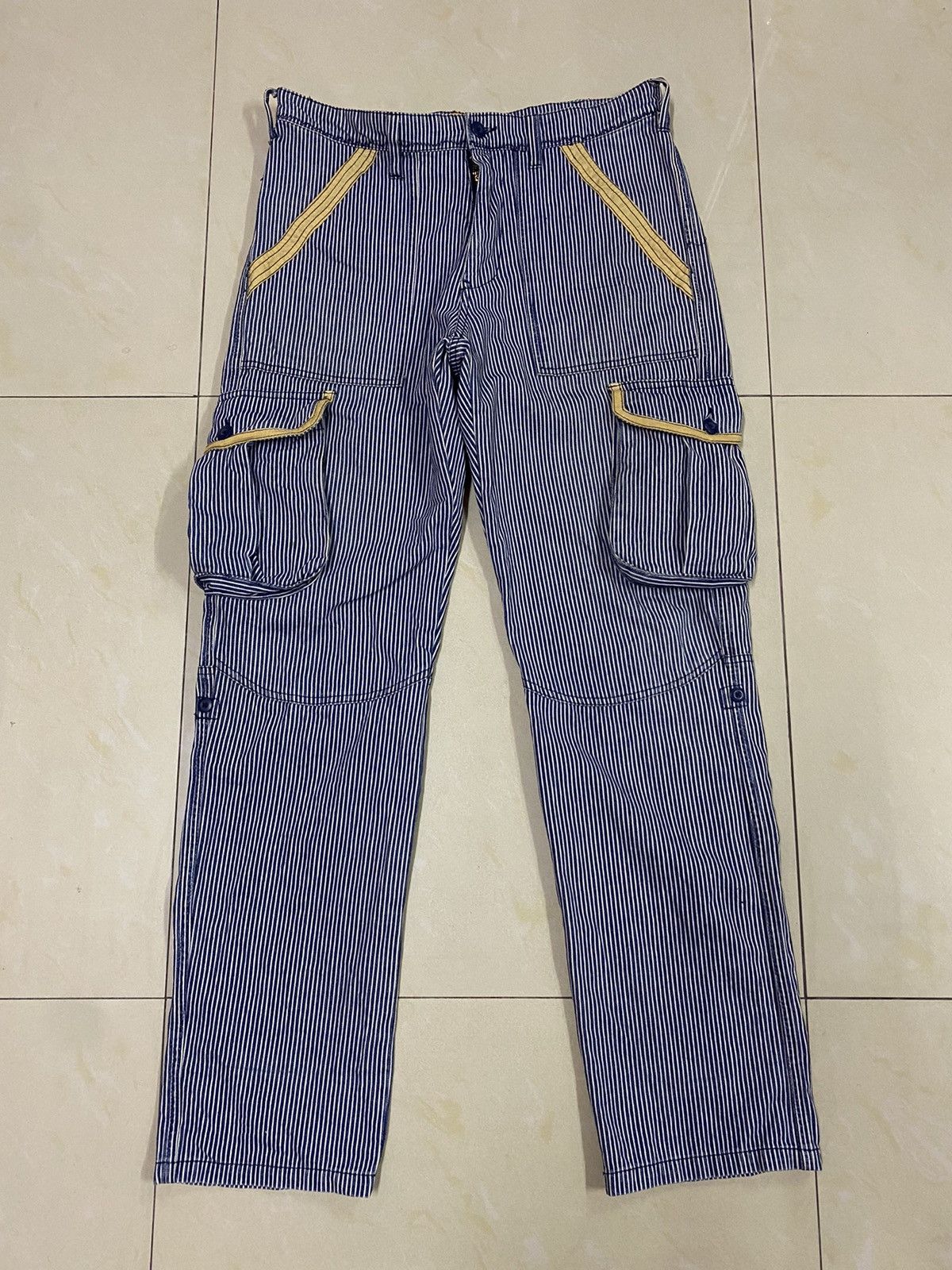 image of 20471120 Hickory Stripe Cargo Denim, Men's (Size 34)