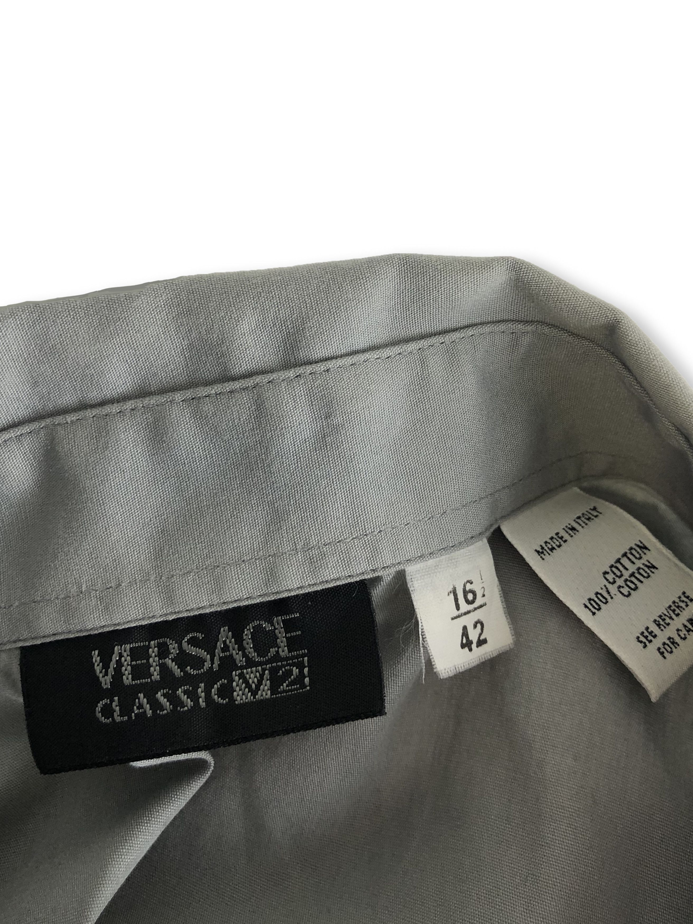 Versace Vintage VERSACE Gray Formal Shirt M86 Size 42S - 6 Thumbnail