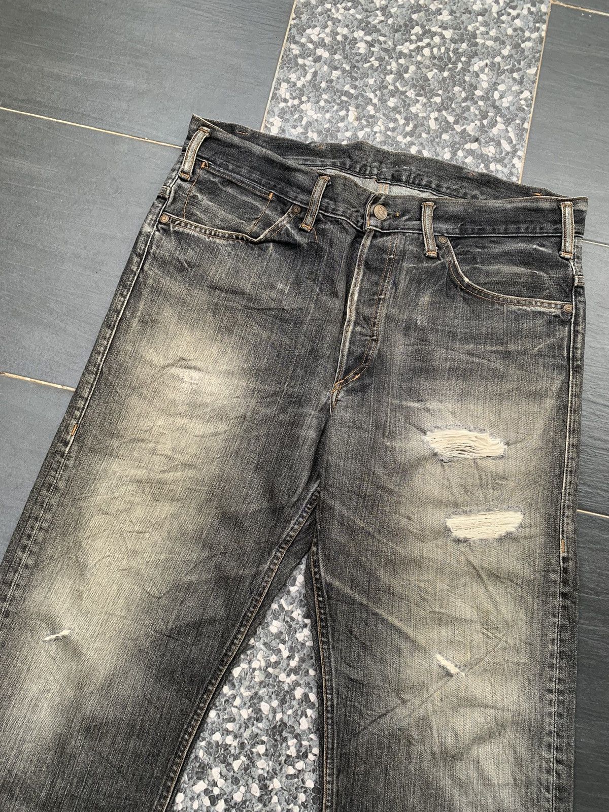 Big John Vintage Big John Distressed Denim Size US 37 - 4 Thumbnail