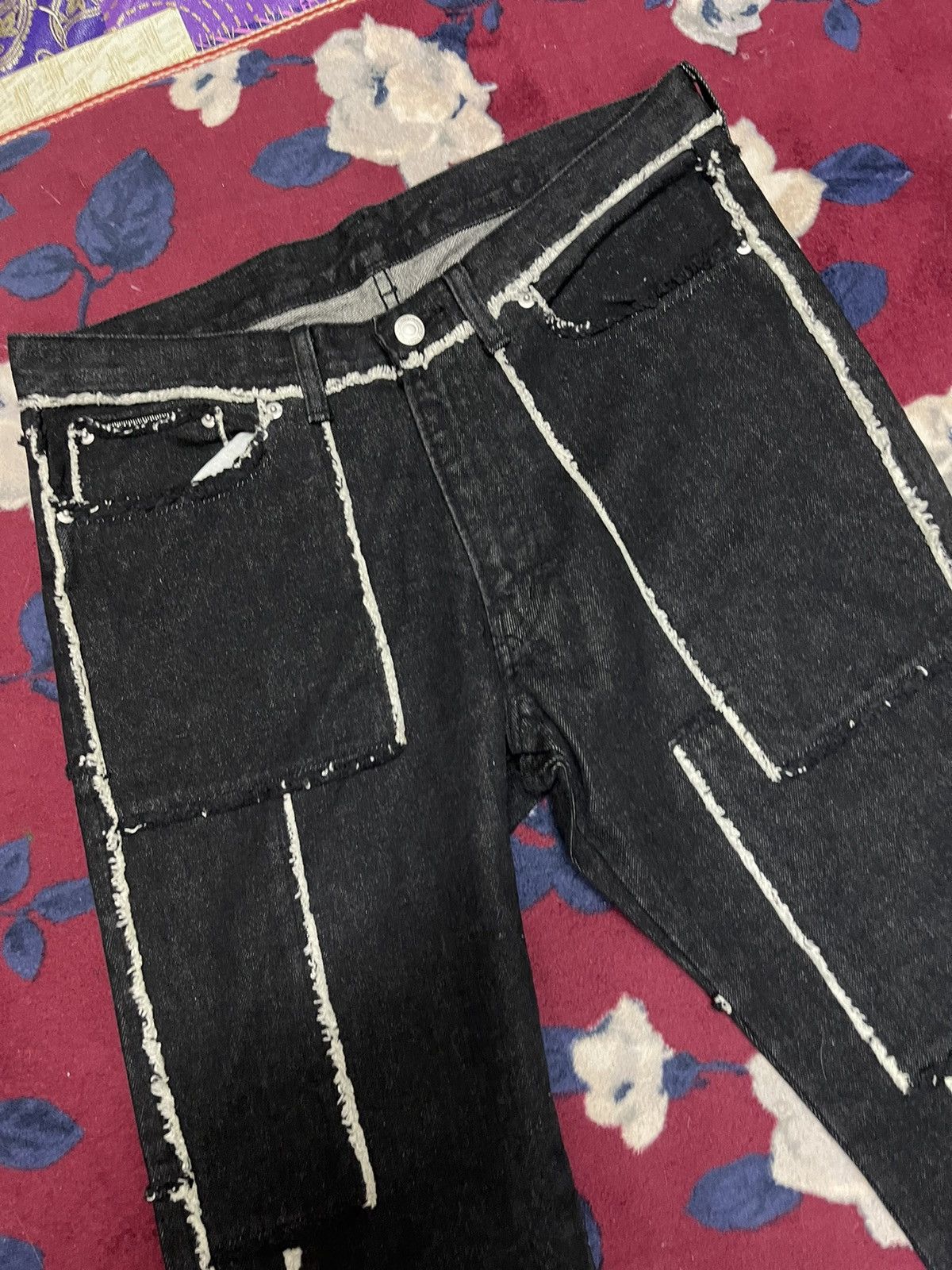 Japanese Brand Abx denim patchwork design Size US 33 - 3 Thumbnail