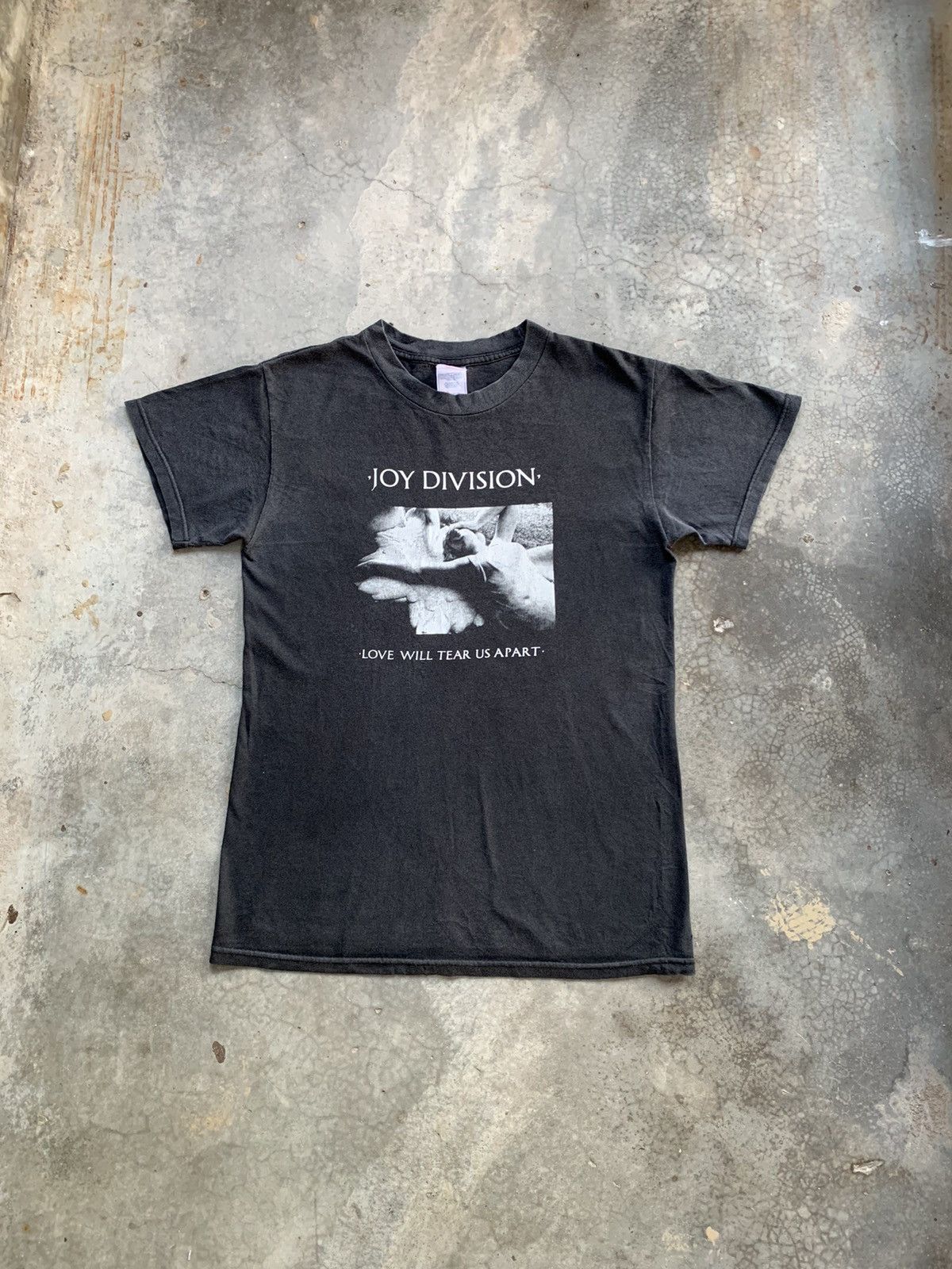 image of Faded Joy Division Love Will Tear Us Apart Band Tees in Black, Men's (Size Small)