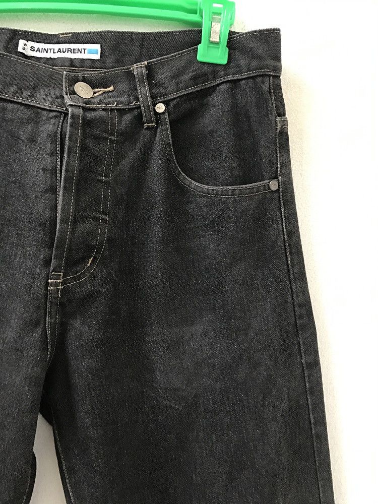 Yves Saint Laurent 👉🔥 YSL Saint Laurent Made in Macau Black Denim Jeans Size US 31 - 3 Thumbnail