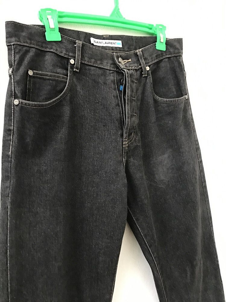 Yves Saint Laurent 👉🔥 YSL Saint Laurent Made in Macau Black Denim Jeans Size US 31 - 4 Thumbnail