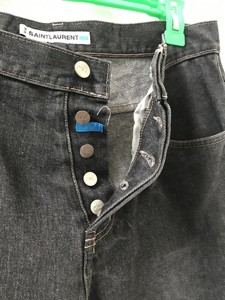 Yves Saint Laurent 👉🔥 YSL Saint Laurent Made in Macau Black Denim Jeans Size US 31 - 6 Thumbnail