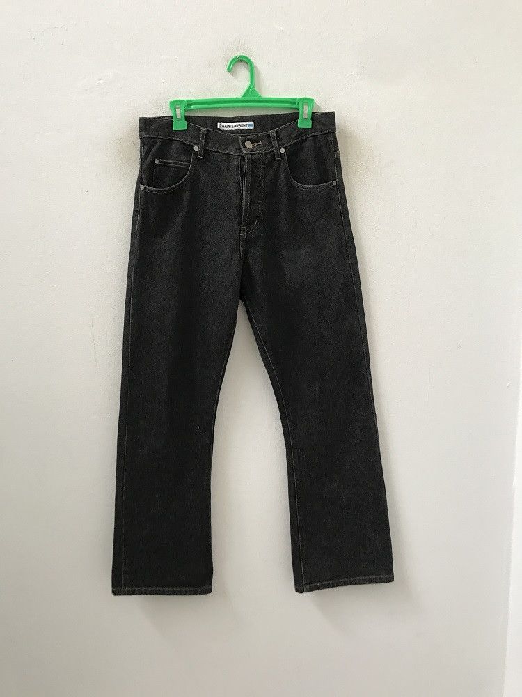 Yves Saint Laurent 👉🔥 YSL Saint Laurent Made in Macau Black Denim Jeans Size US 31 - 2 Thumbnail