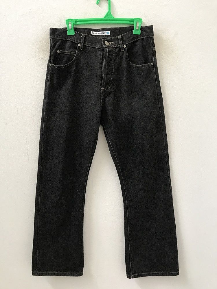 Yves Saint Laurent 👉🔥 YSL Saint Laurent Made in Macau Black Denim Jeans Size US 31 - 1 Thumbnail