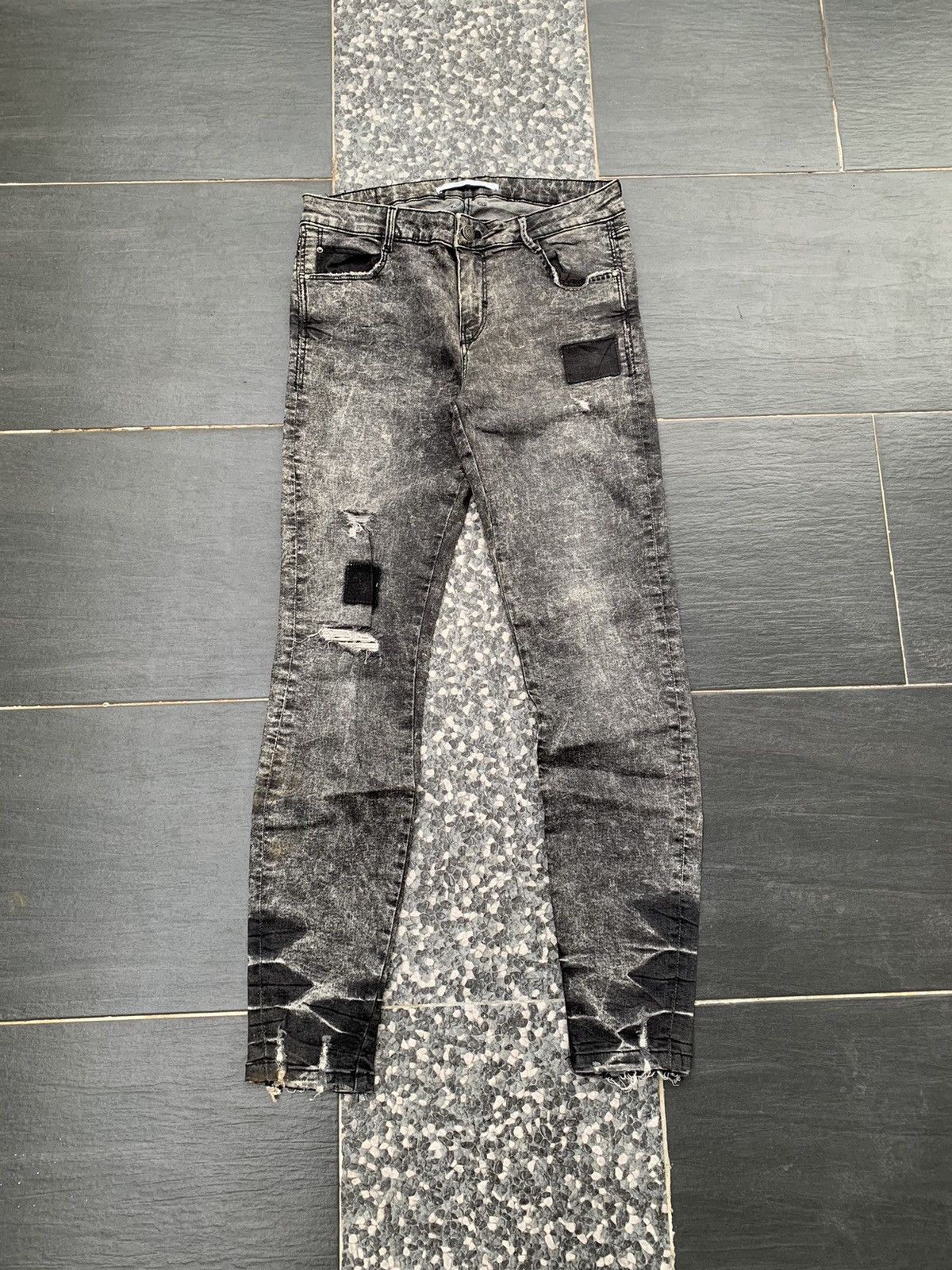 Zara Zara Acid Wash Distressed Denim Size US 29 - 1 Thumbnail