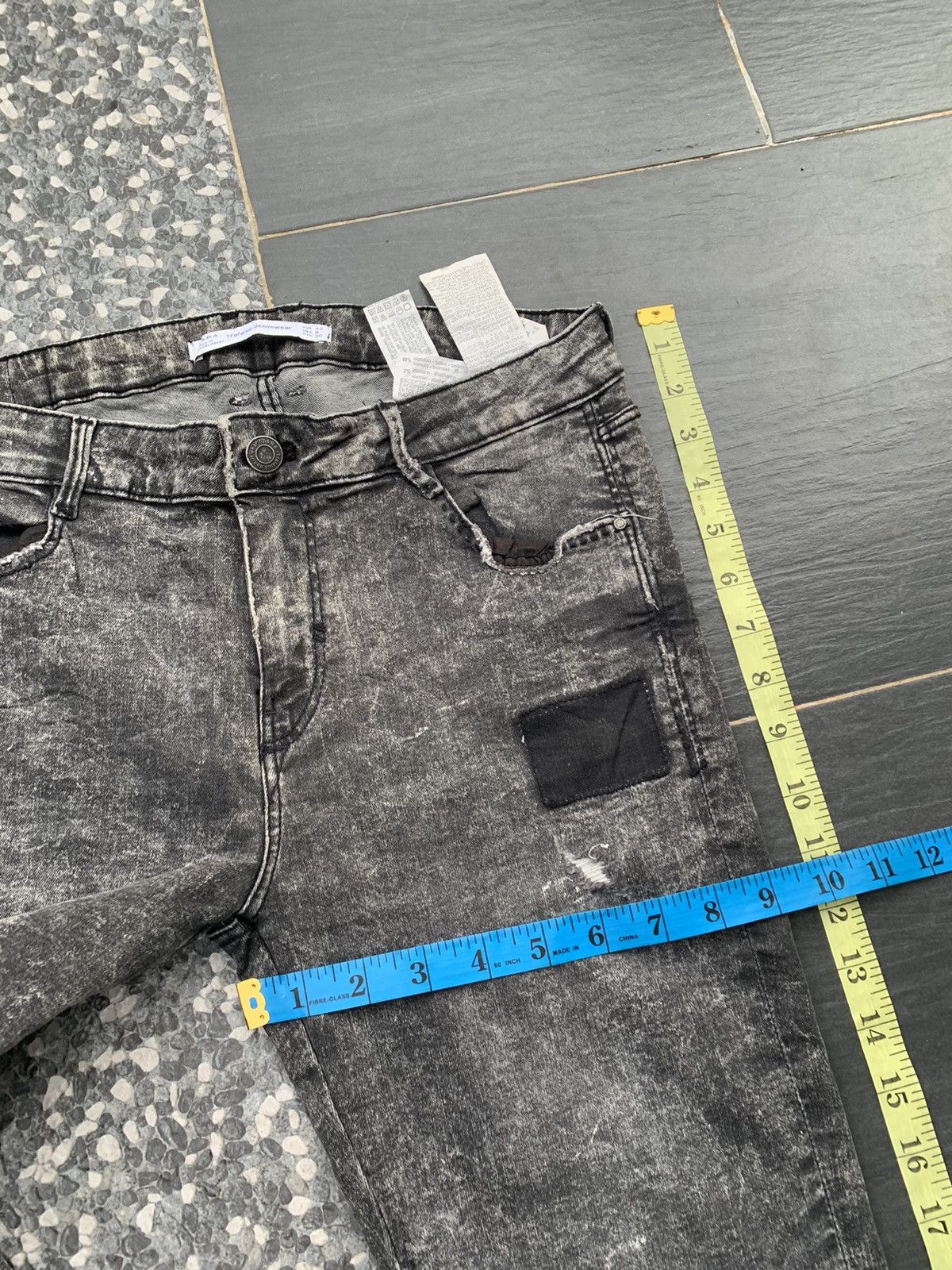 Zara Zara Acid Wash Distressed Denim Size US 29 - 18 Thumbnail