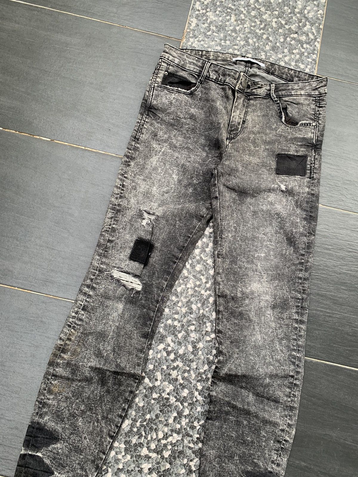 Zara Zara Acid Wash Distressed Denim Size US 29 - 4 Thumbnail