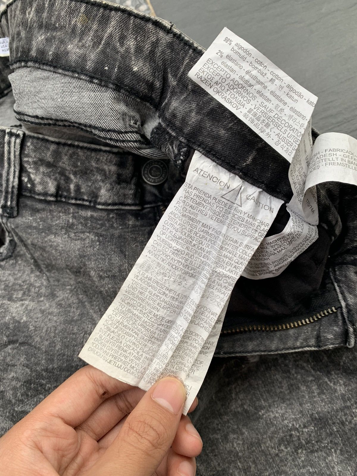 Zara Zara Acid Wash Distressed Denim Size US 29 - 7 Thumbnail
