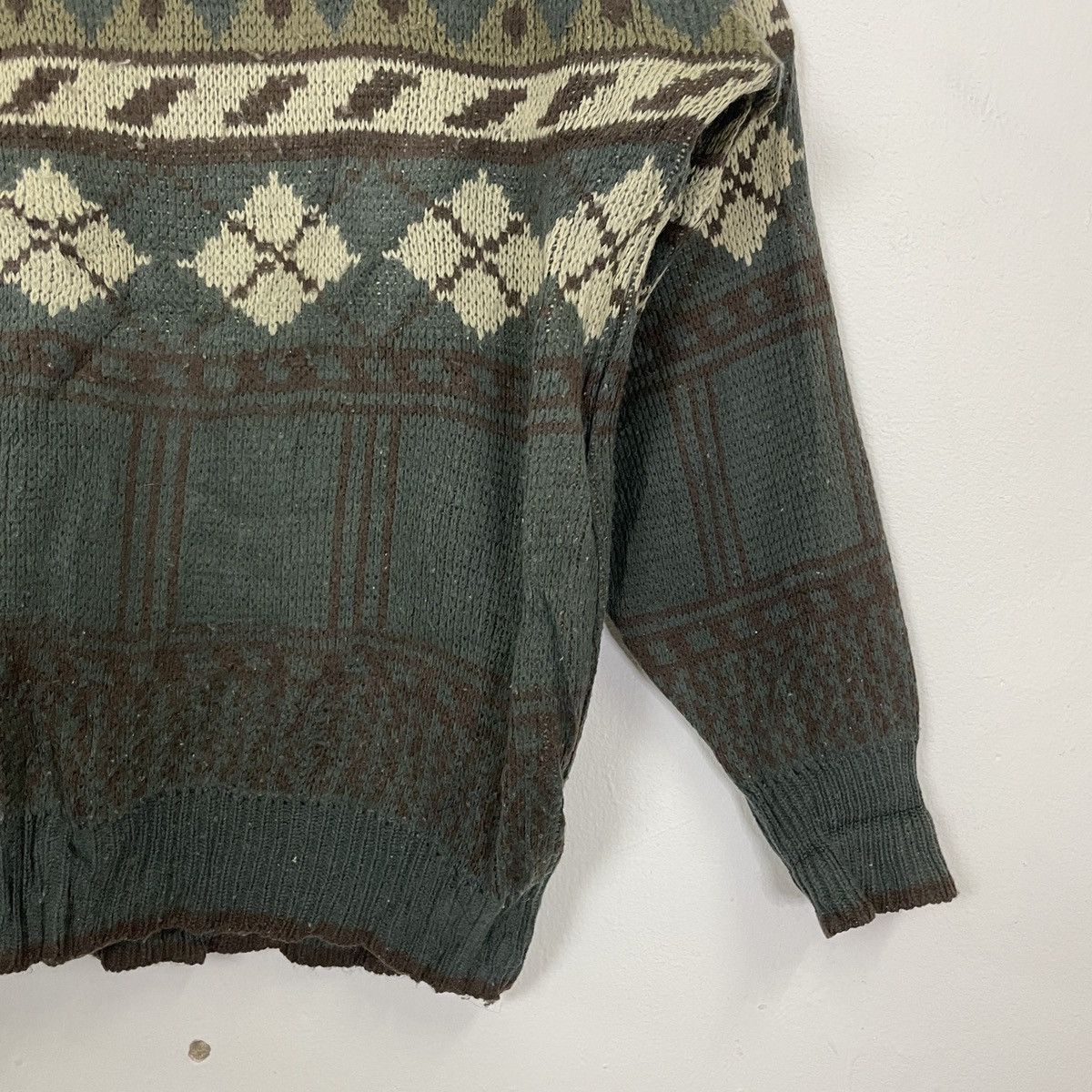 Aran Isles Knitwear Vintage Three Cross Art Motive Jumper Knitwear Size US M / EU 48-50 / 2 - 2 Thumbnail