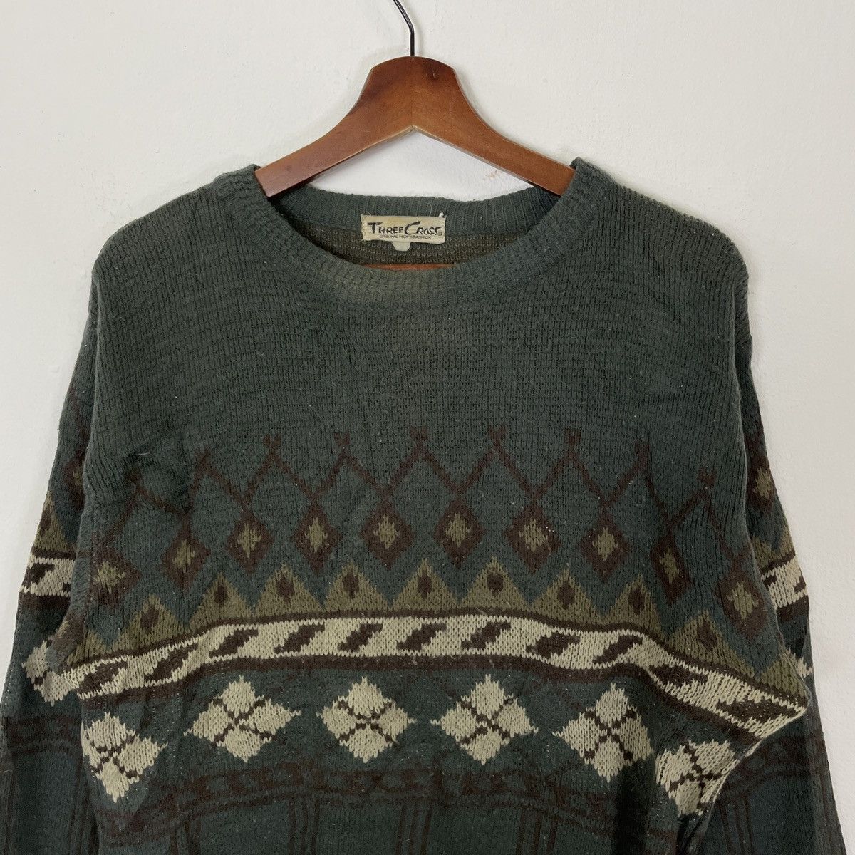 Aran Isles Knitwear Vintage Three Cross Art Motive Jumper Knitwear Size US M / EU 48-50 / 2 - 4 Thumbnail