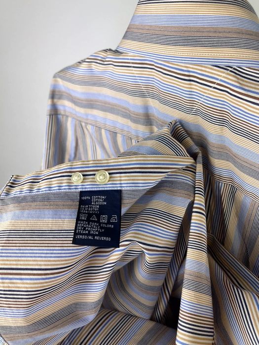 Classic Tommy Hilfiger Shirt UK M Brown Multi Check KM001