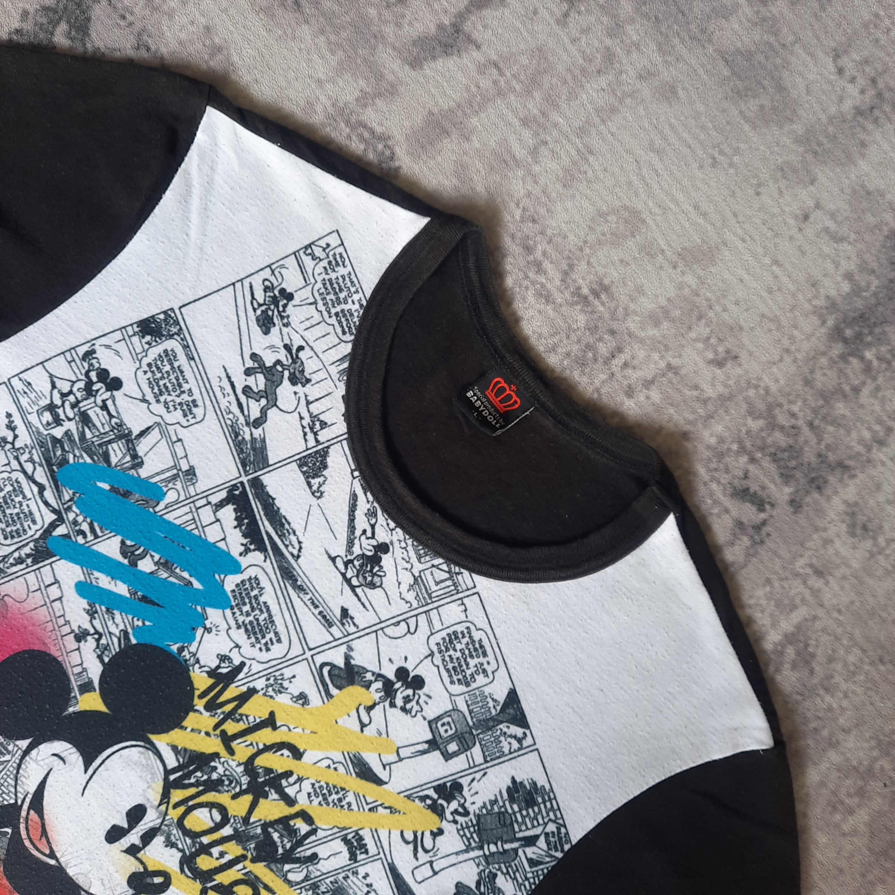Japanese Brand 🔥Disney mickey mouse x baby doll overprint cartoon tshirt Size M / US 6-8 / IT 42-44 - 3 Thumbnail