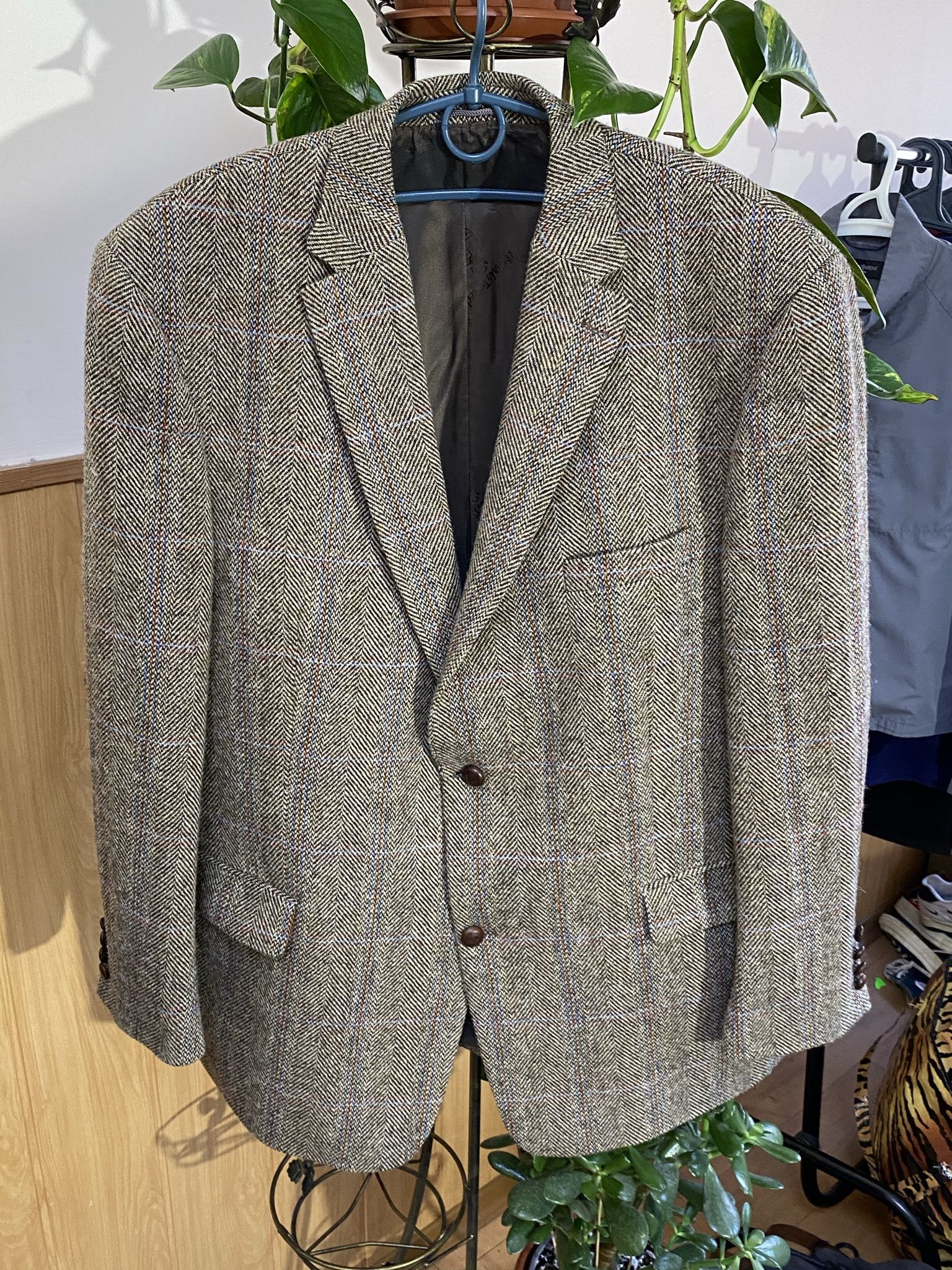 Blazer Homme Harris Tweed Mario Barutti - Taille UK 44S - Tweed à Carreaux - Occasion Très Bon état
