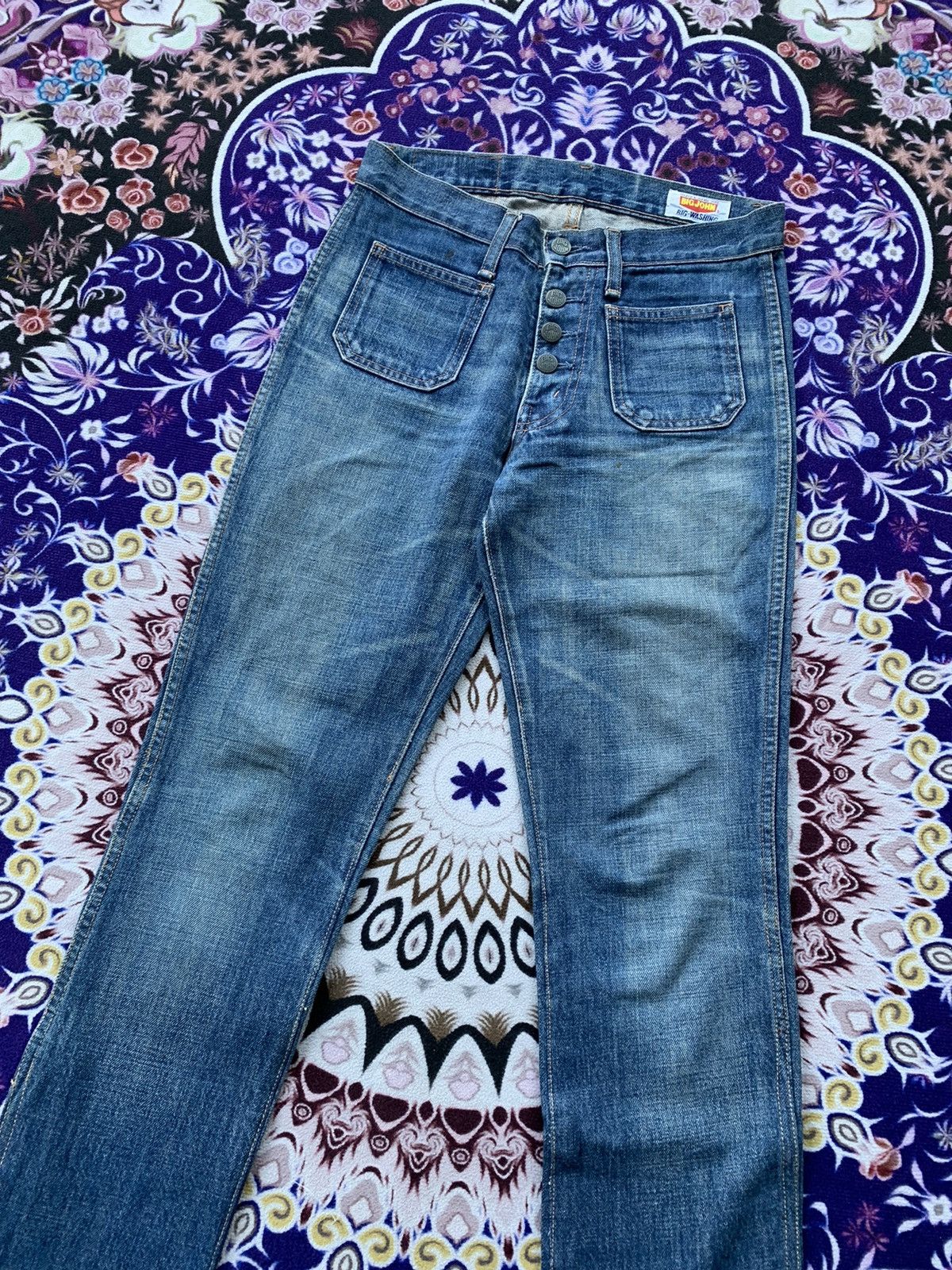 Big John × Vintage Big John Faded Wash Denim Size US 29 - 4 Thumbnail