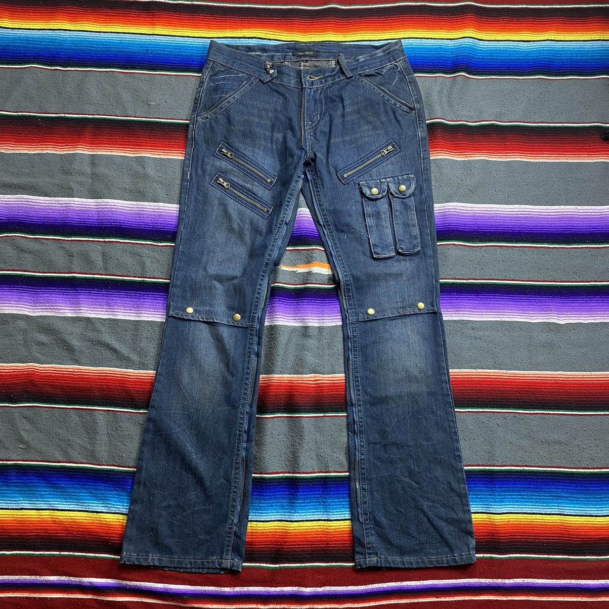 Other Vintage Japanese Multi Pocket Zipper Denim Jeans Size US 34 / EU 50 - 1 Thumbnail