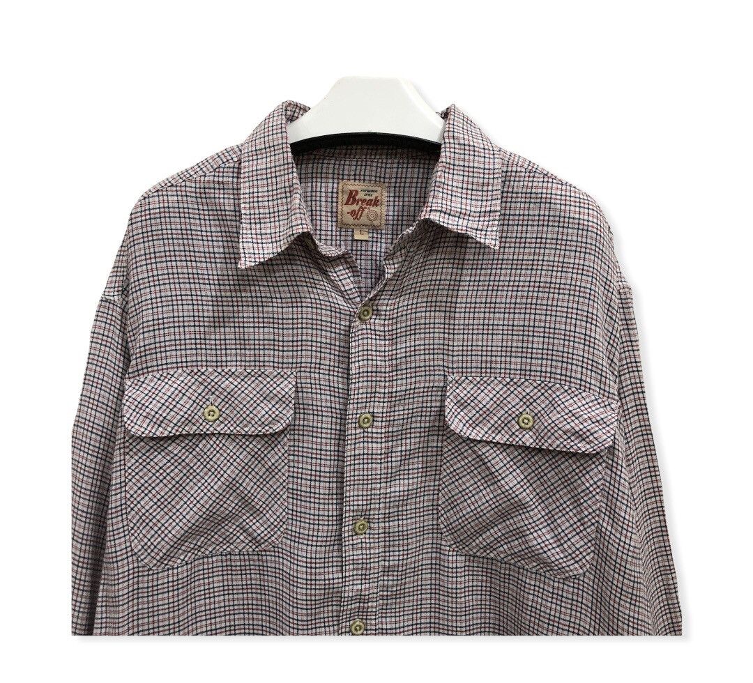 Flannel × Vintage Vintage Break Off Plaid tartan Flannel Shirt 👕 Size US L / EU 52-54 / 3 - 3 Thumbnail