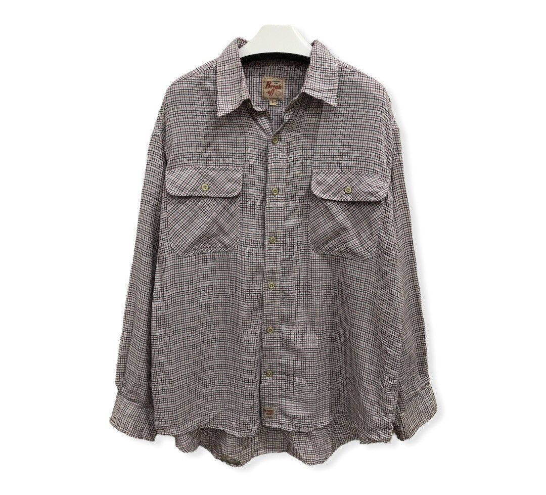 Flannel × Vintage Vintage Break Off Plaid tartan Flannel Shirt 👕 Size US L / EU 52-54 / 3 - 1 Thumbnail