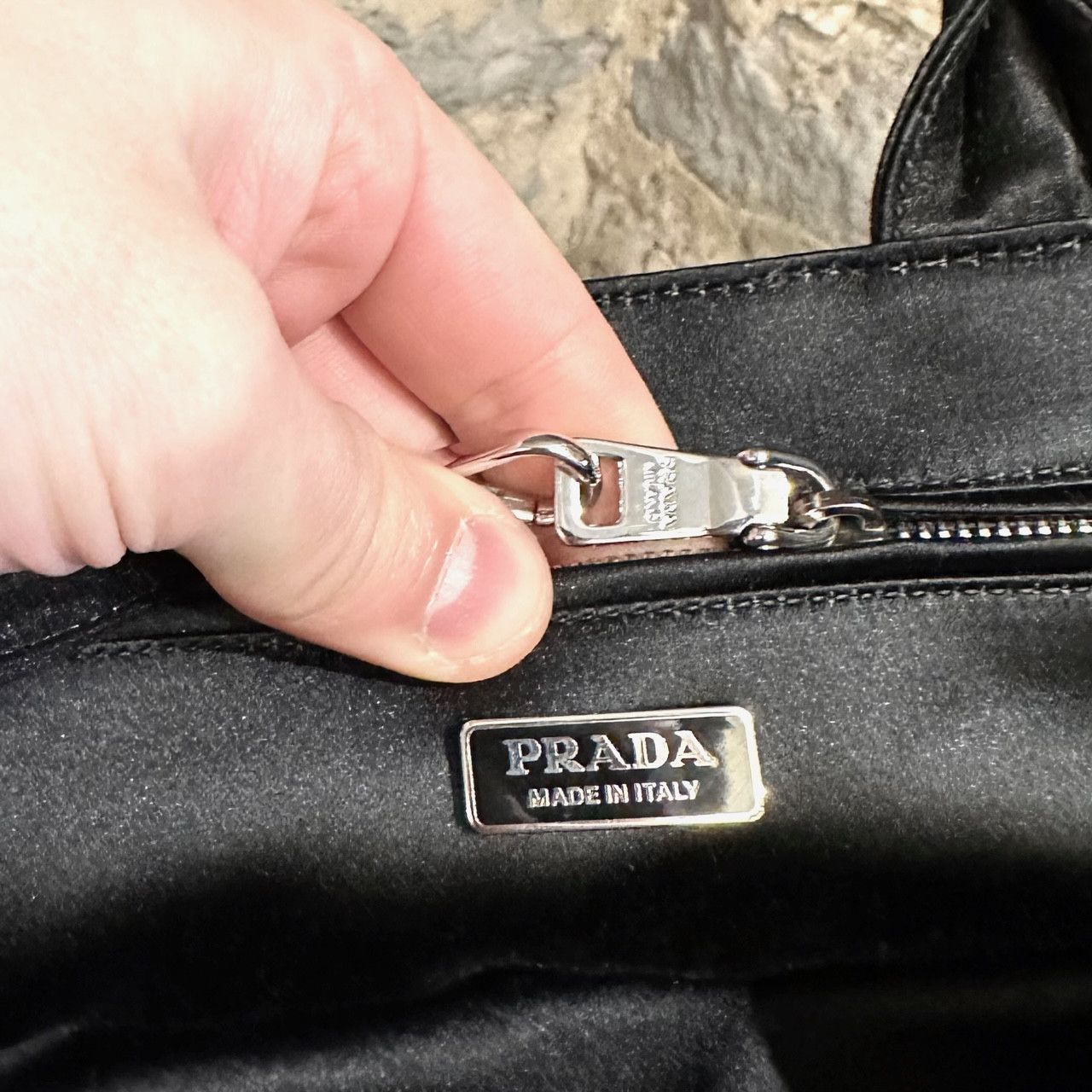 Prada Prada Twoway Kanapa Black Silver Sequined Satin Mini Tote Size ONE SIZE - 11 Thumbnail