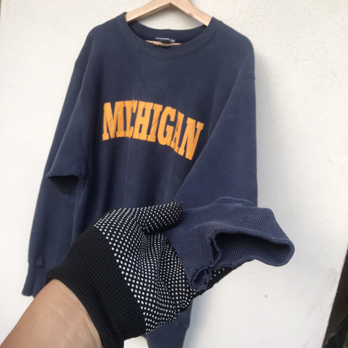 Champion × Vintage Vintage Trashed Michigan by Champion reverse weave crewneck Size US XL / EU 56 / 4 - 3 Thumbnail