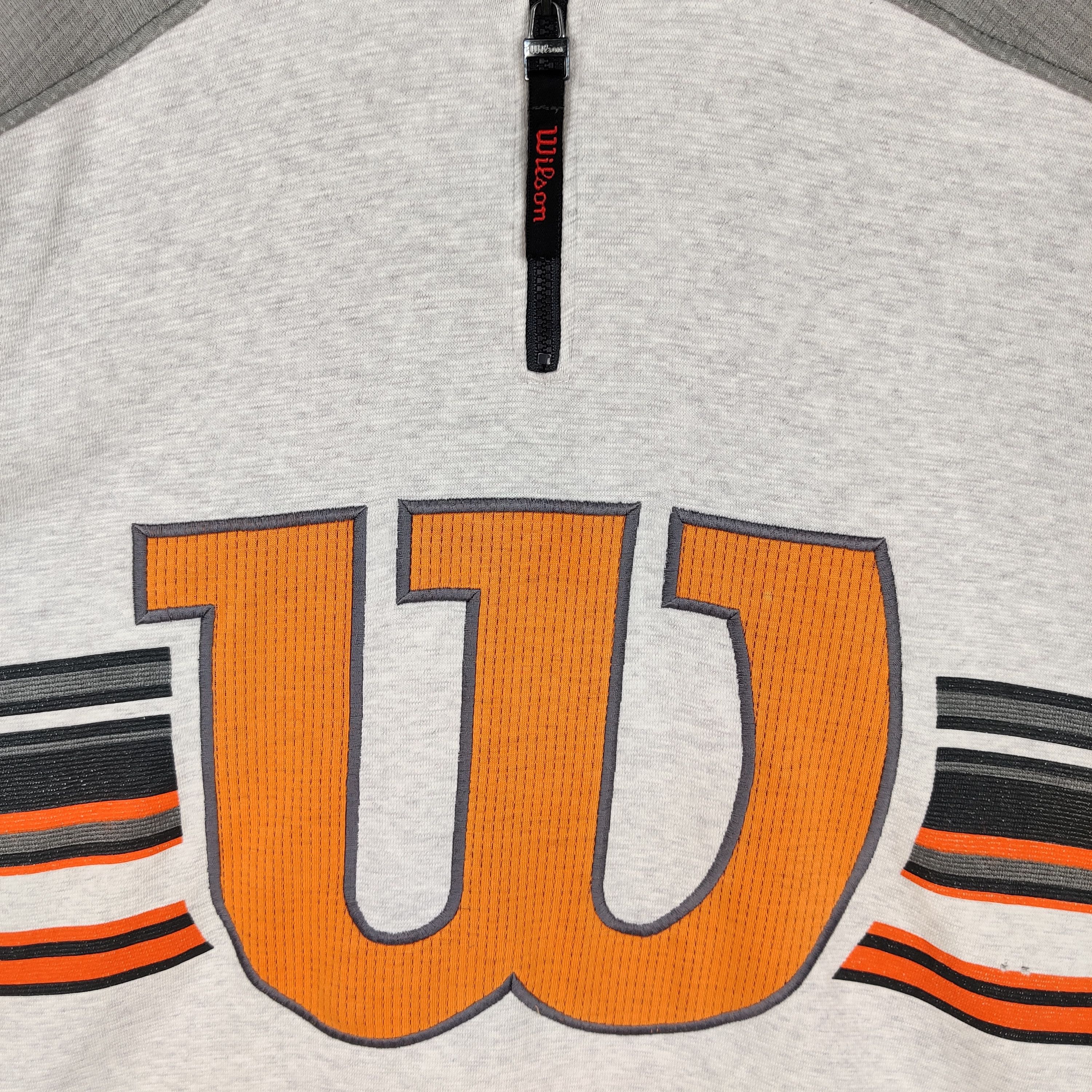 Wilson Vintage Wilson Sweatshirt Half Zipper Big Logo Pullover Size US L / EU 52-54 / 3 - 2 Thumbnail