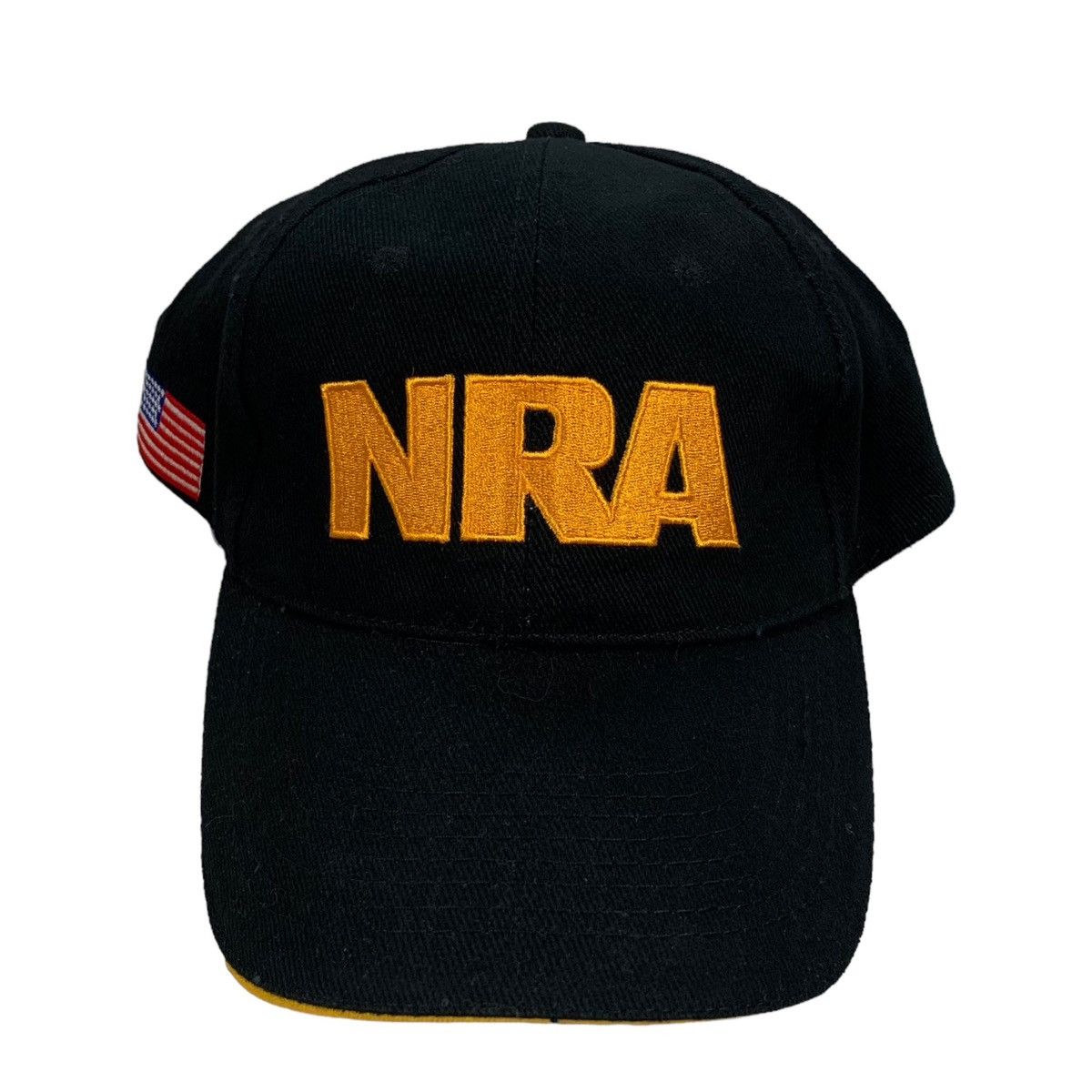 Vintage NRA National Rifle Association Black & Gold USA Flag Hat Size ONE SIZE - 1 Thumbnail