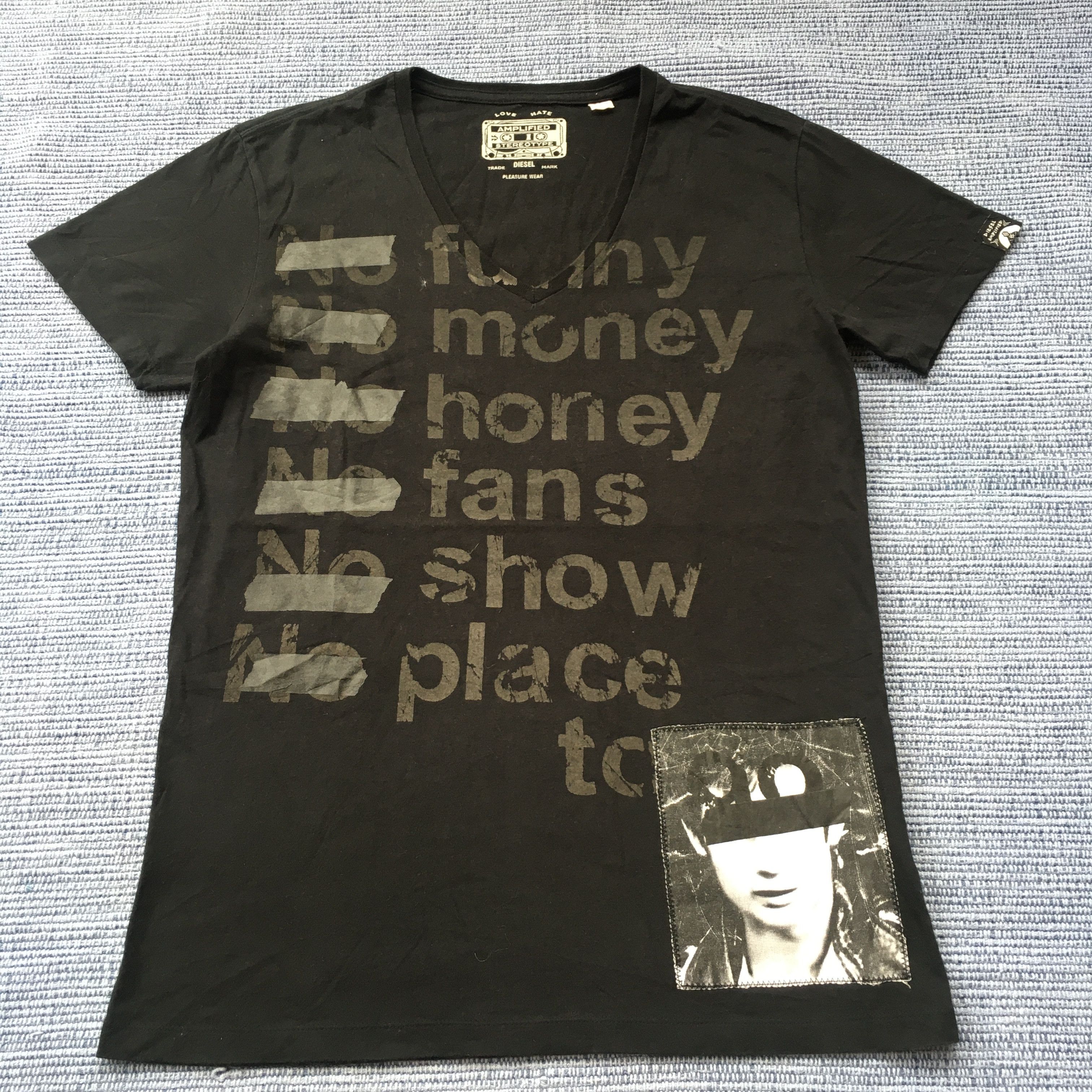 image of Diesel x Diesel Black Gold Statement Tee in Black, Men's (Size Medium)