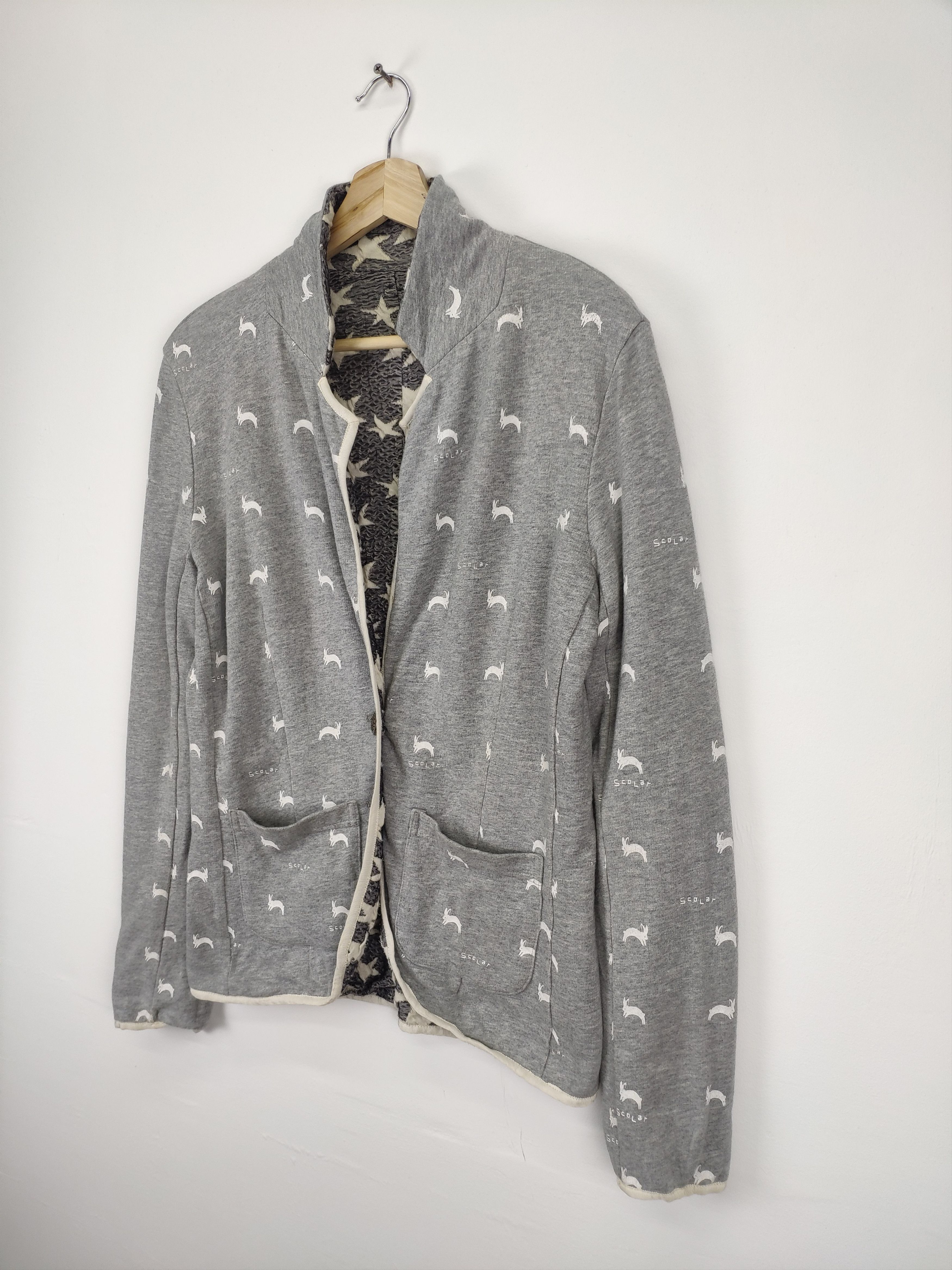 Japanese Brand × Vintage Vintage Cardigan Star Motif Fullprint Reversible Size US M / EU 48-50 / 2 - 12 Thumbnail
