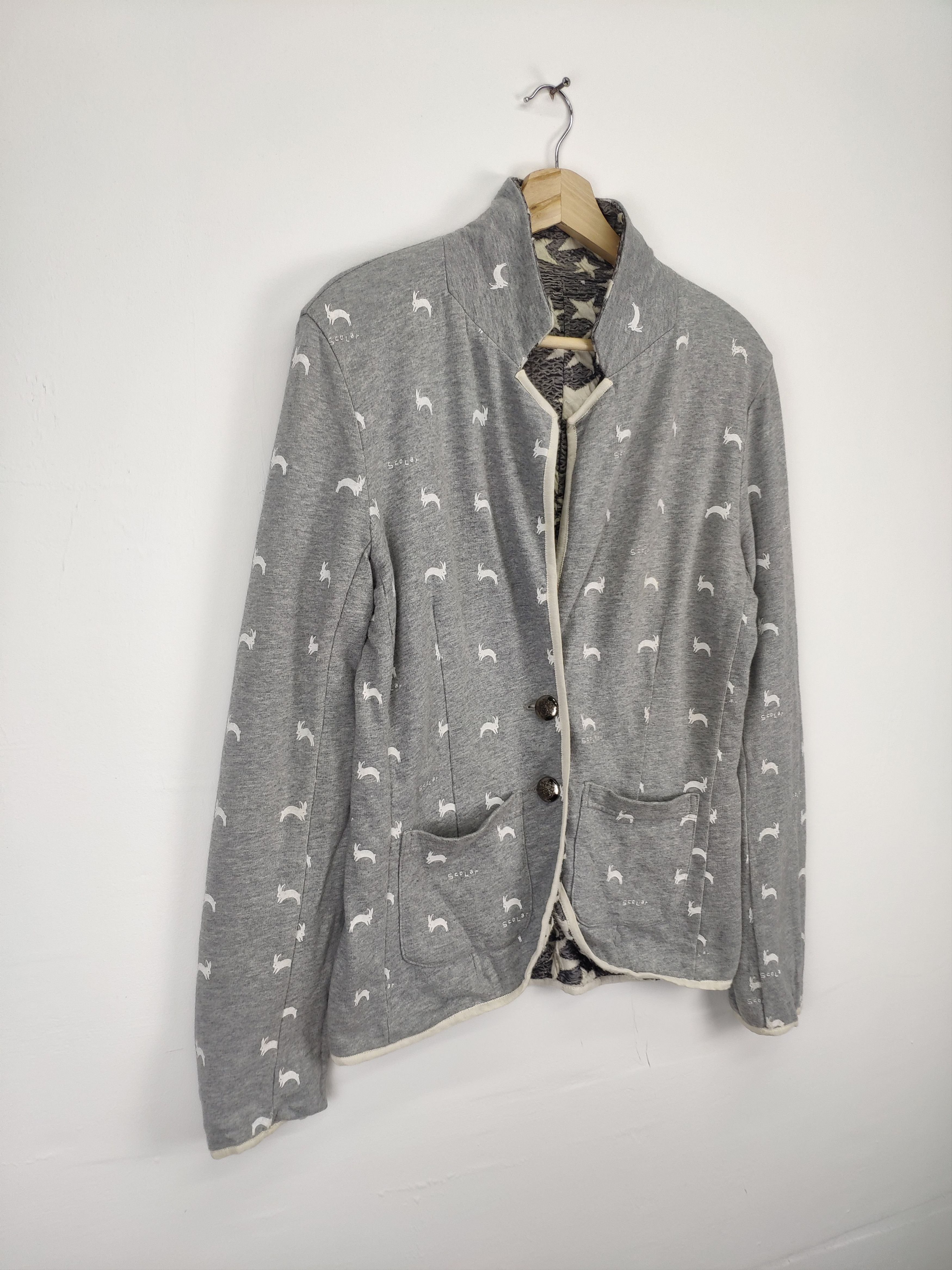 Japanese Brand × Vintage Vintage Cardigan Star Motif Fullprint Reversible Size US M / EU 48-50 / 2 - 13 Thumbnail