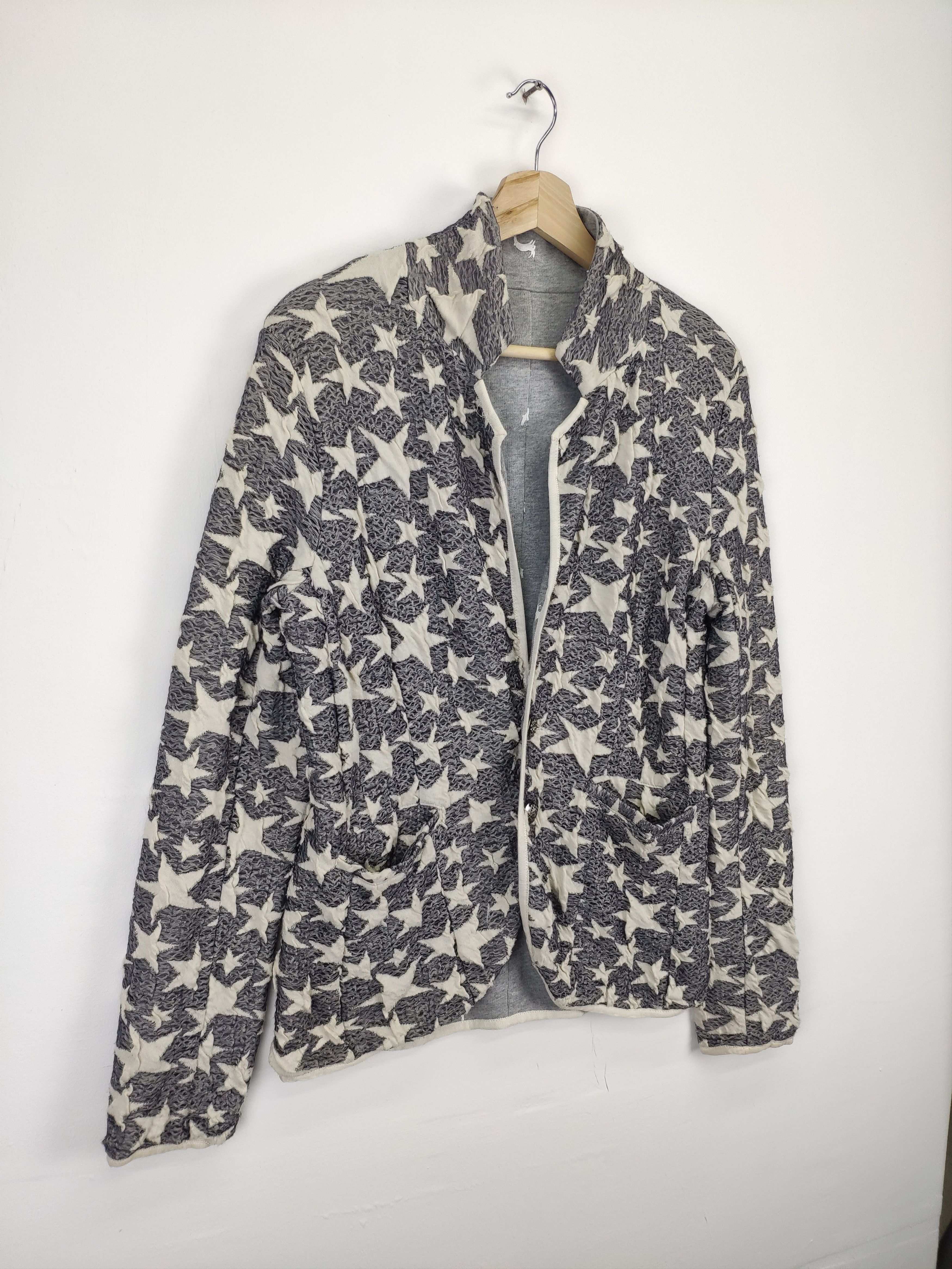 Japanese Brand × Vintage Vintage Cardigan Star Motif Fullprint Reversible Size US M / EU 48-50 / 2 - 3 Thumbnail