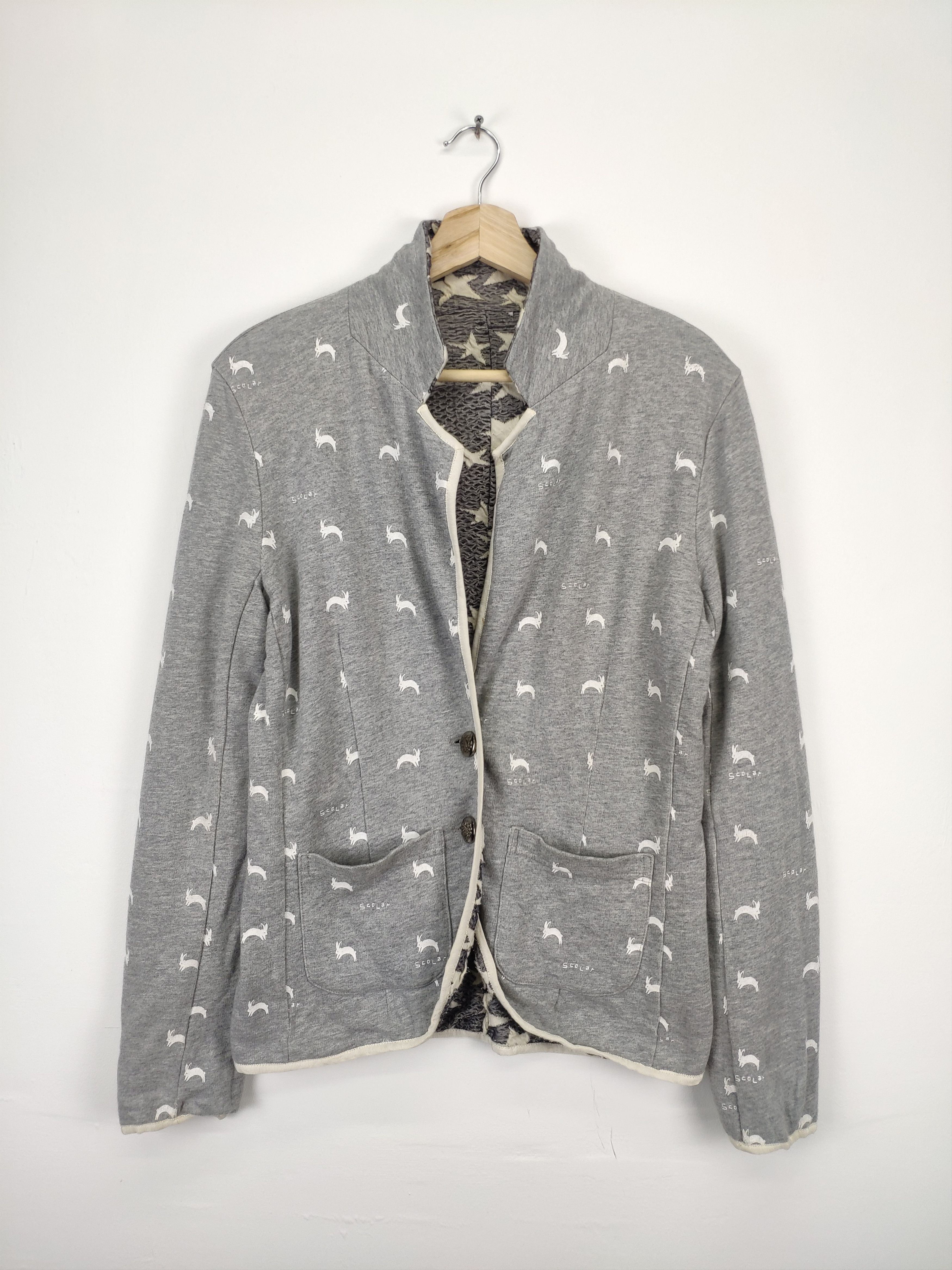 Japanese Brand × Vintage Vintage Cardigan Star Motif Fullprint Reversible Size US M / EU 48-50 / 2 - 11 Thumbnail