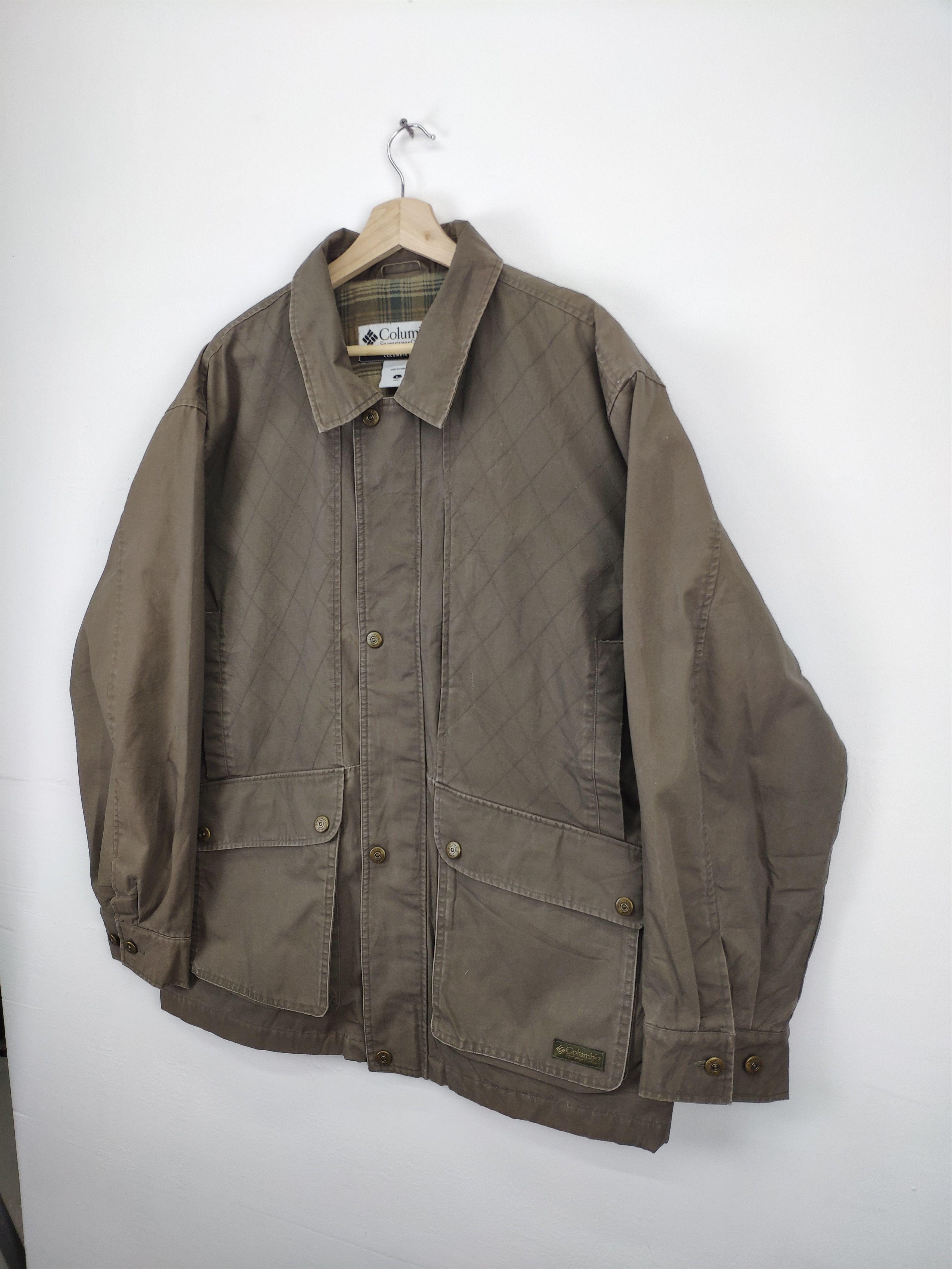 Columbia × Vintage Vintage 90s Colombia Chore Jacket Military Style Size US L / EU 52-54 / 3 - 3 Thumbnail