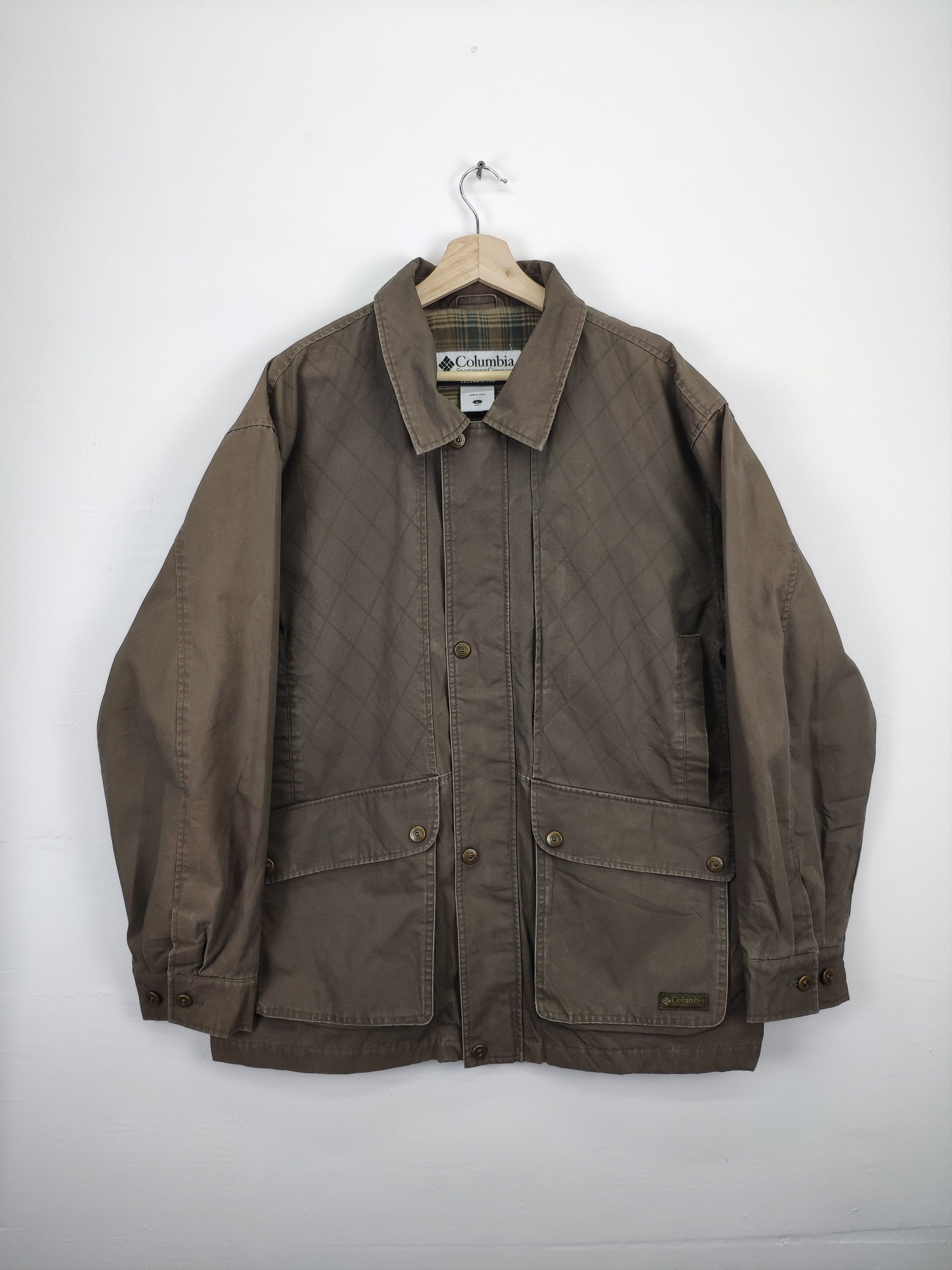 Columbia × Vintage Vintage 90s Colombia Chore Jacket Military Style Size US L / EU 52-54 / 3 - 1 Thumbnail