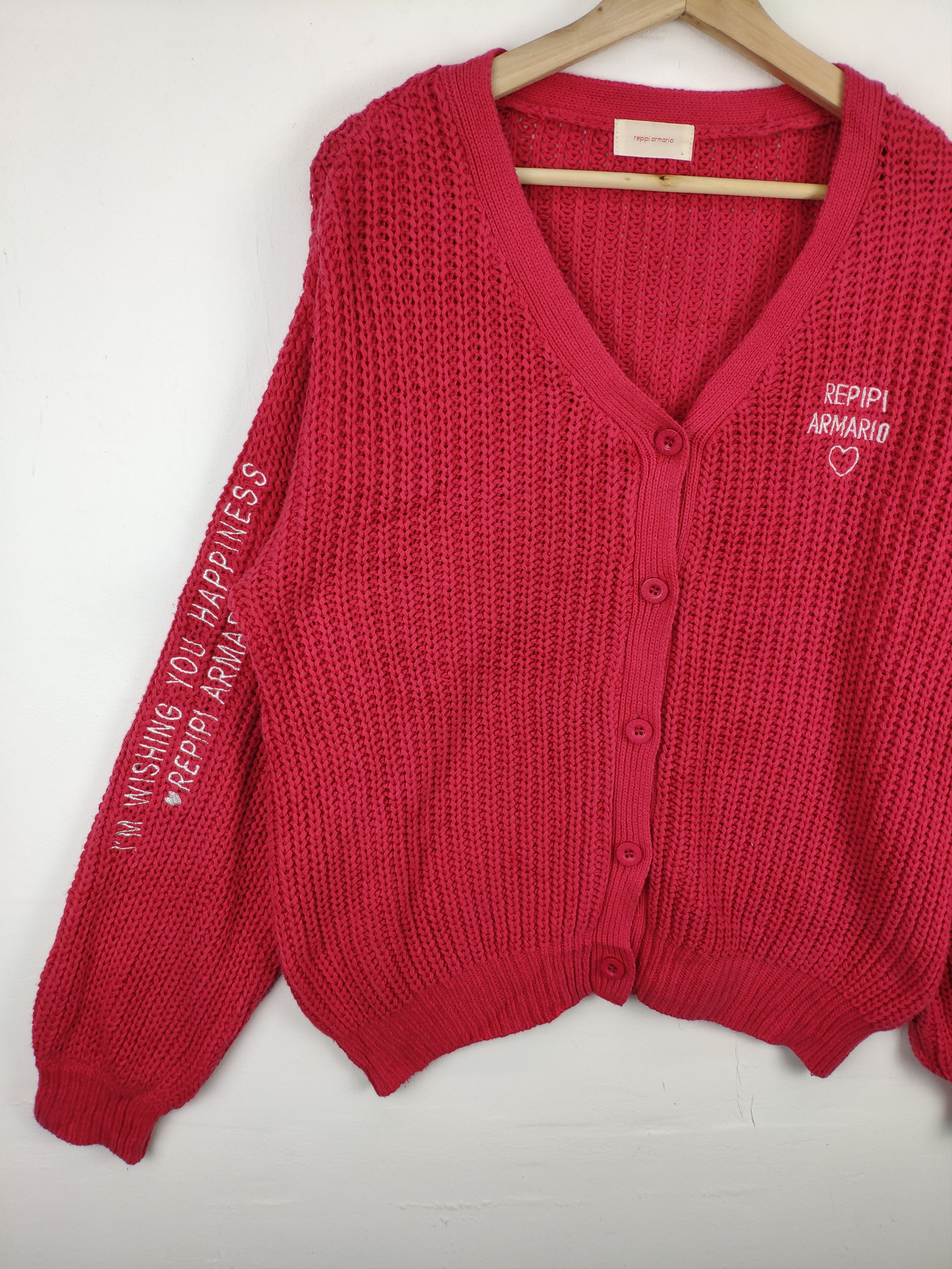 Aran Isles Knitwear × Japanese Brand Fuzzy Wool Cardigan Fishnet Yohji Style Size M / US 6-8 / IT 42-44 - 6 Thumbnail
