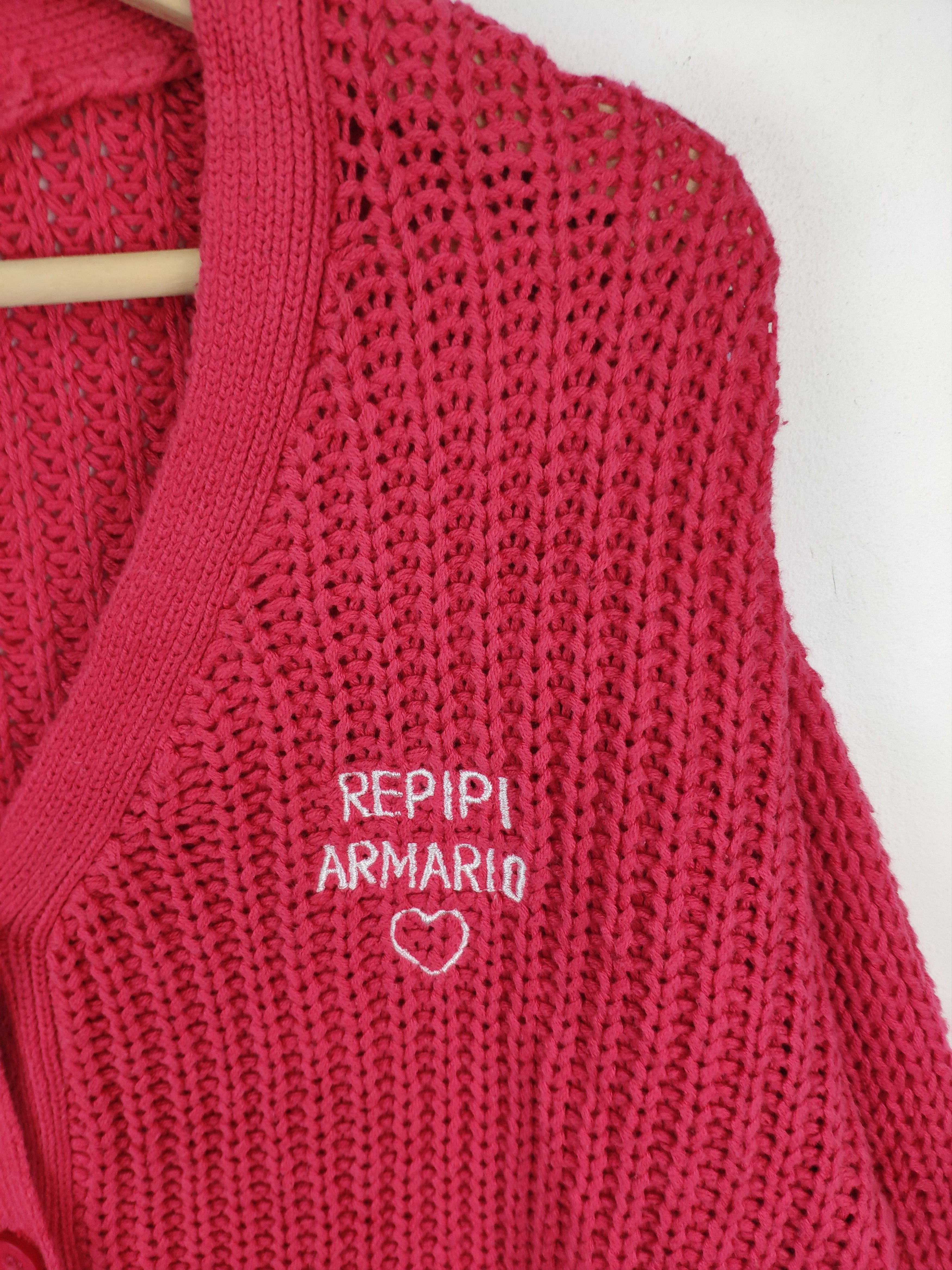Aran Isles Knitwear × Japanese Brand Fuzzy Wool Cardigan Fishnet Yohji Style Size M / US 6-8 / IT 42-44 - 9 Thumbnail