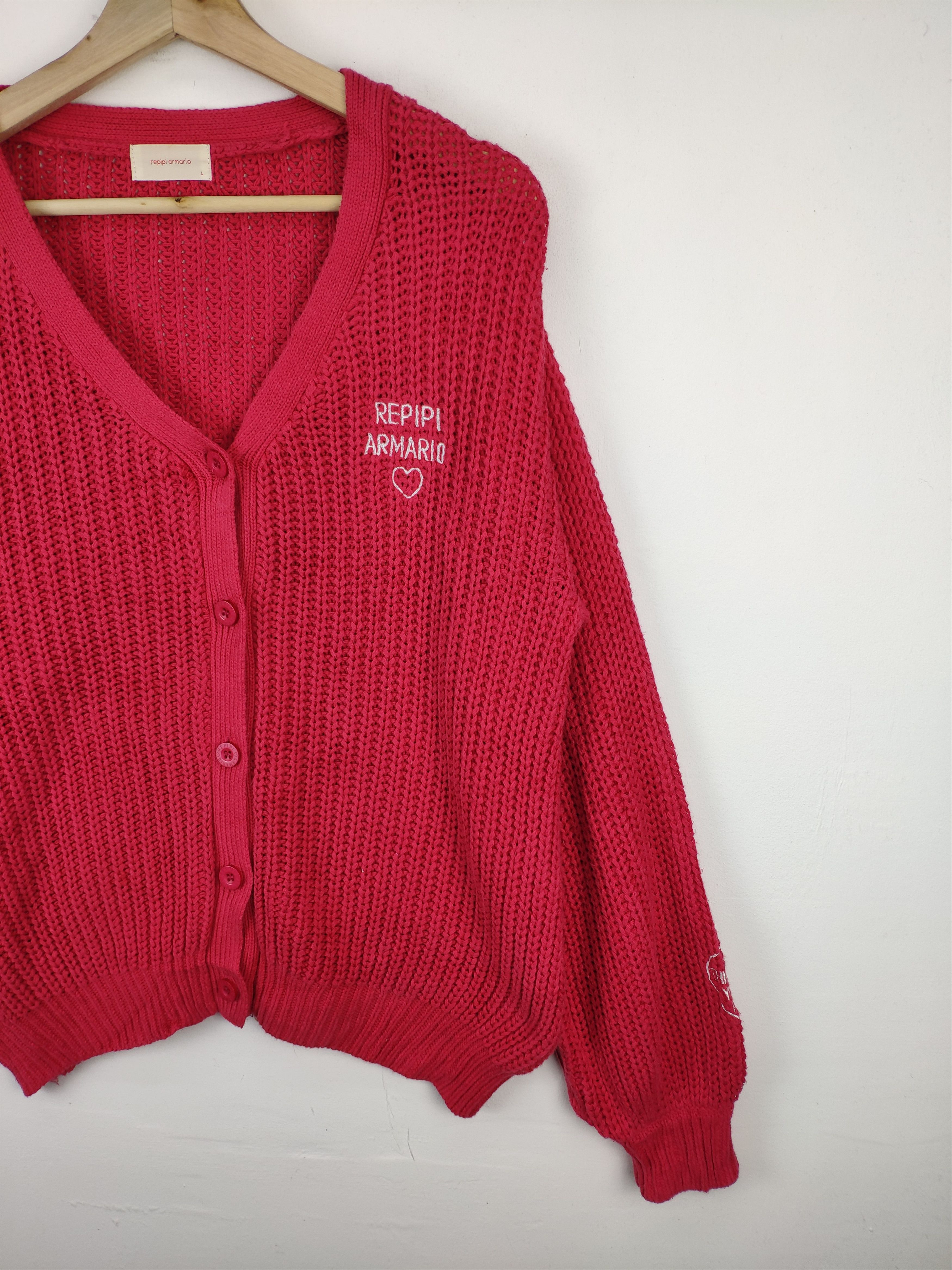 Aran Isles Knitwear × Japanese Brand Fuzzy Wool Cardigan Fishnet Yohji Style Size M / US 6-8 / IT 42-44 - 5 Thumbnail