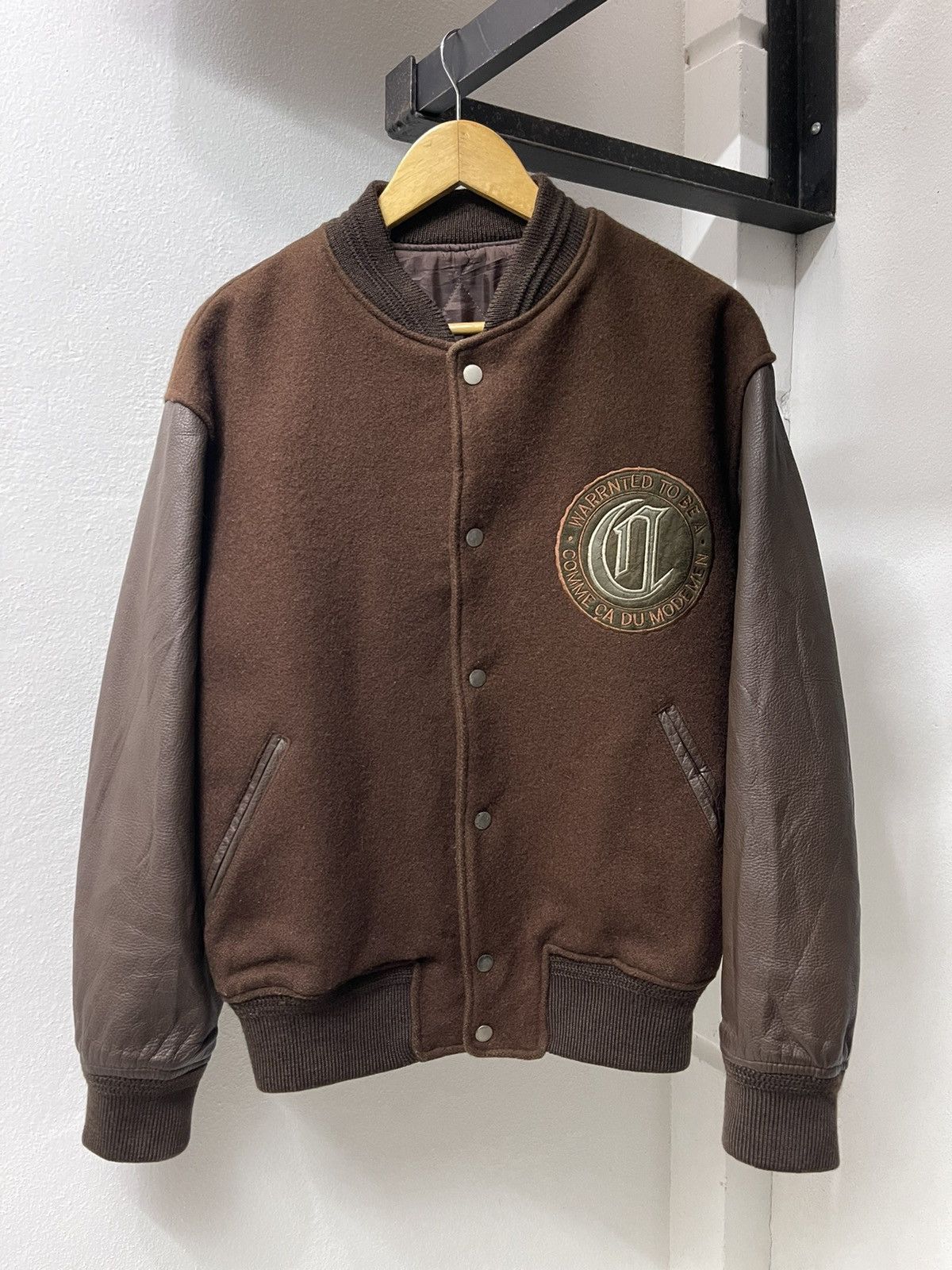 Japanese Brand VINTAGE COMME CA DU WOOL VARSITY LEATHER JACKET Size US L / EU 52-54 / 3 - 3 Thumbnail