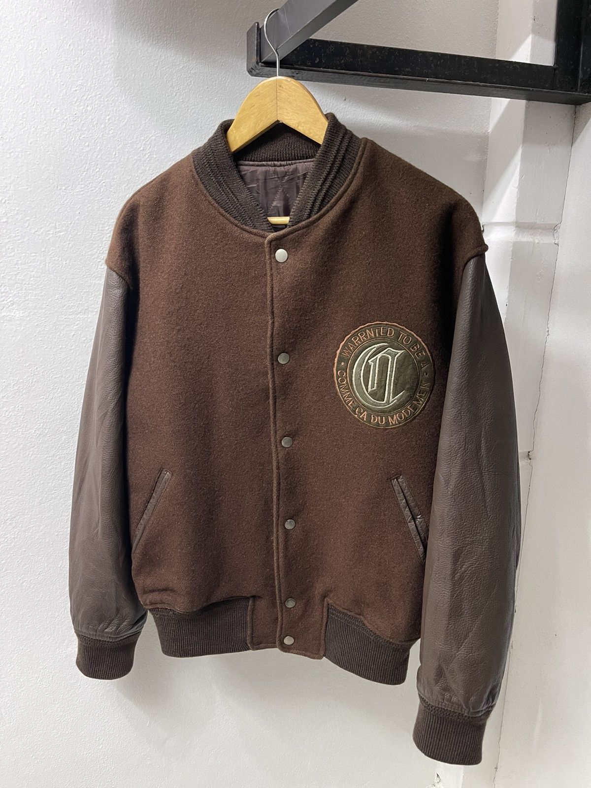 Japanese Brand VINTAGE COMME CA DU WOOL VARSITY LEATHER JACKET Size US L / EU 52-54 / 3 - 5 Thumbnail