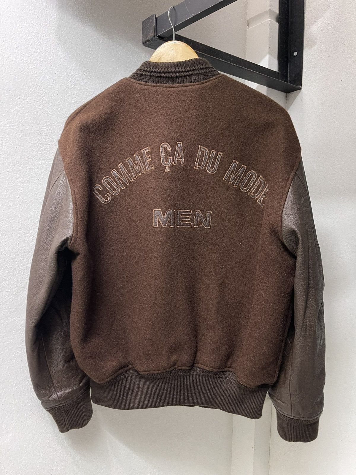 Japanese Brand VINTAGE COMME CA DU WOOL VARSITY LEATHER JACKET Size US L / EU 52-54 / 3 - 6 Thumbnail